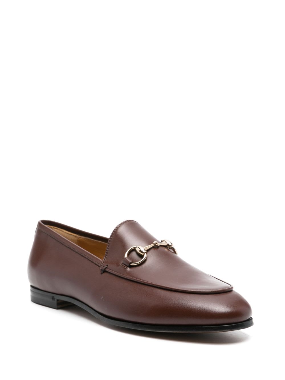 Gucci Jordaan Leather Horsebit Loafers In Brown