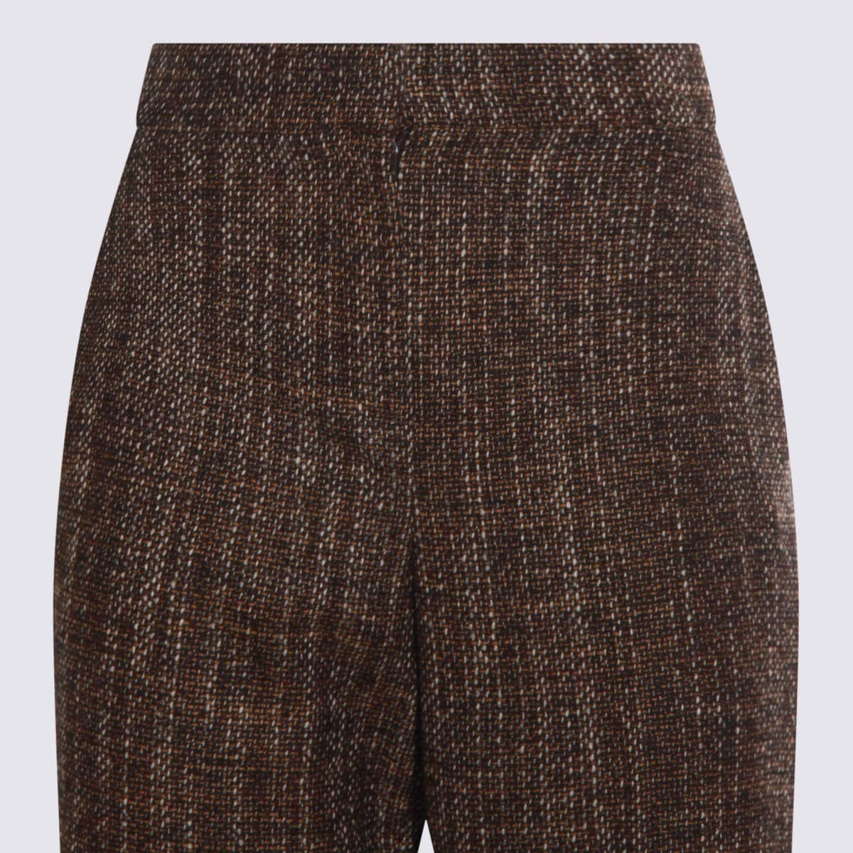 Fendi Rust Wool Flared Pants In Brown
