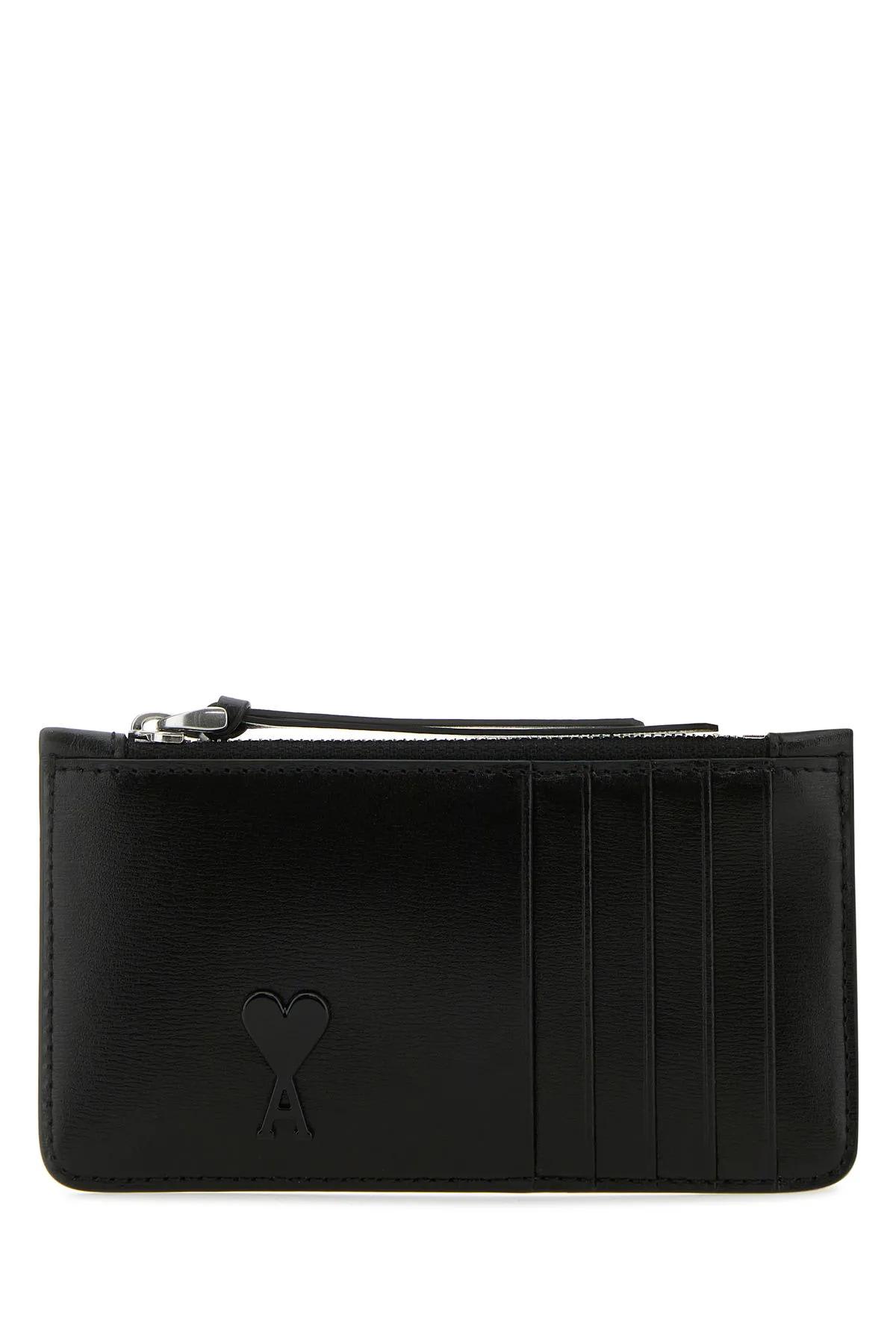 Shop Ami Alexandre Mattiussi Black Leather Card Holder