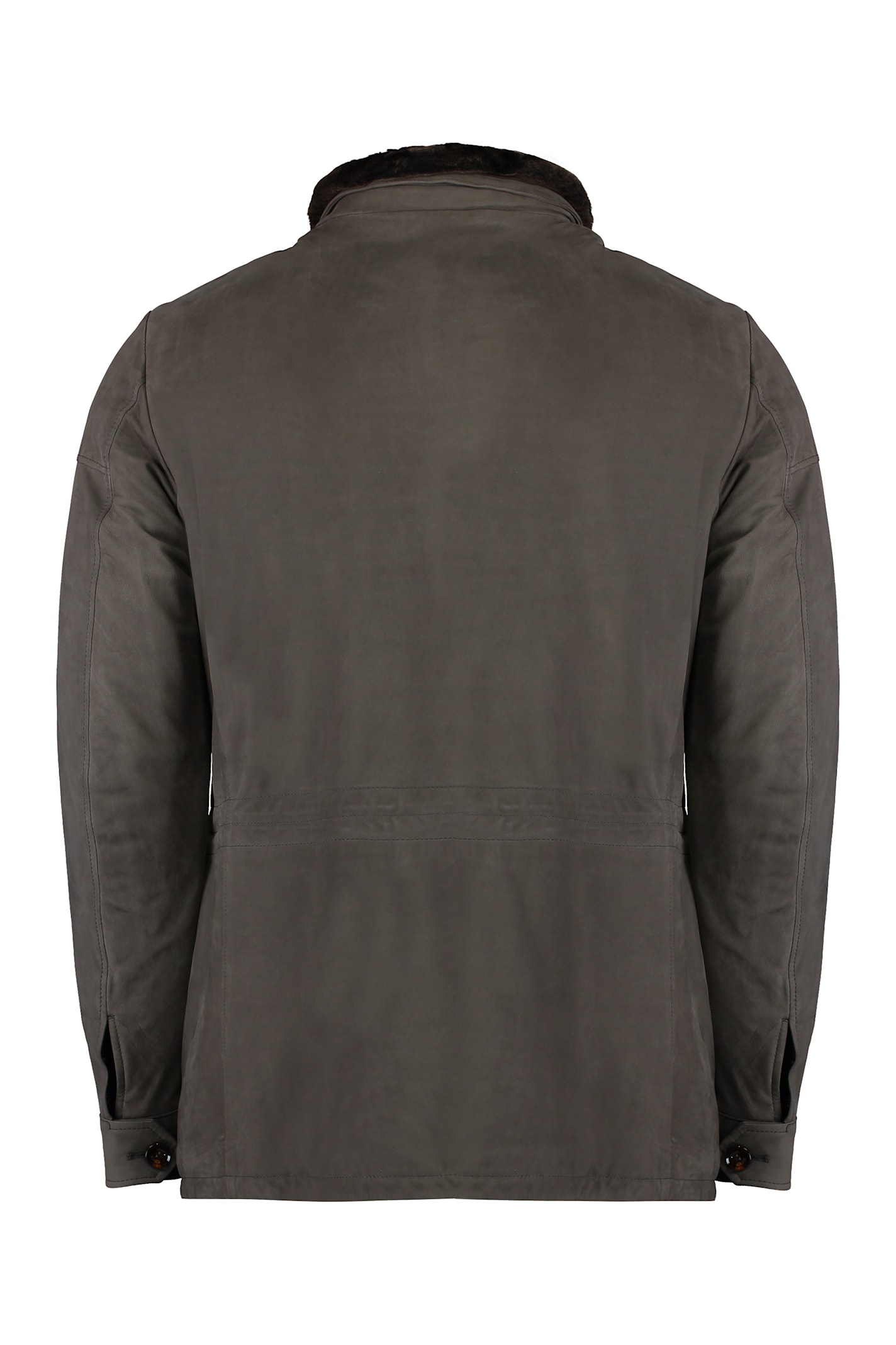 Moorer Bartoli Leather Jacket In Grey