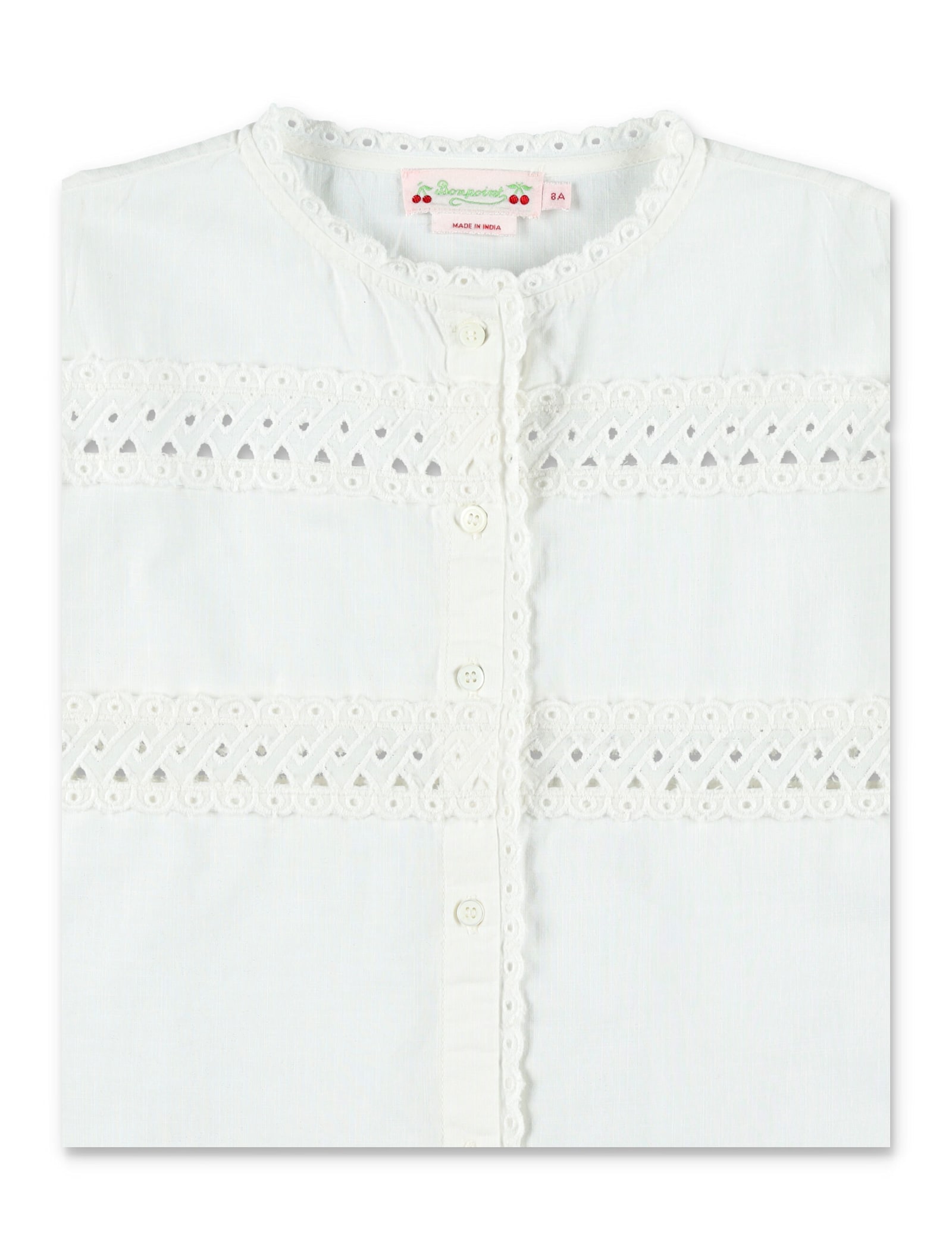 Bonpoint Shirt Ricamo In White