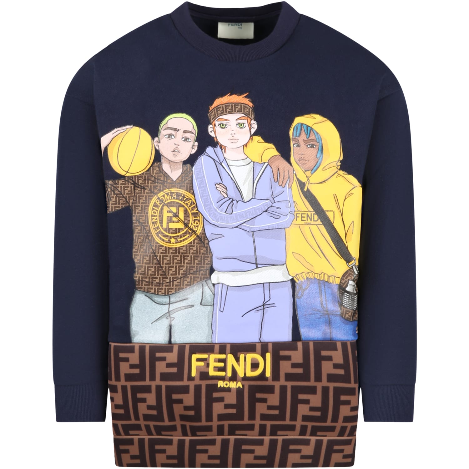 Fendi Black Sweatshirt For Boy With Logo