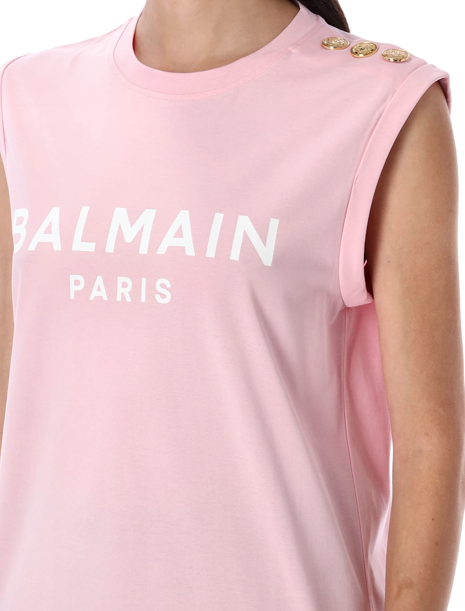 Balmain Paris Tank Top In Pink