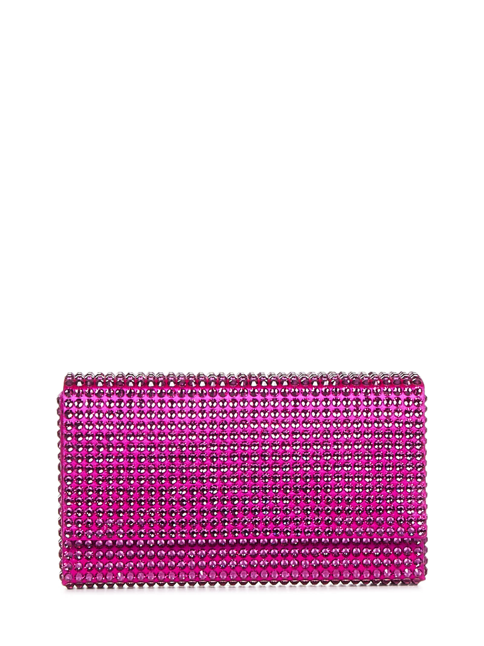 Shop Amina Muaddi Superamini Paloma Clutch In Fuchsia