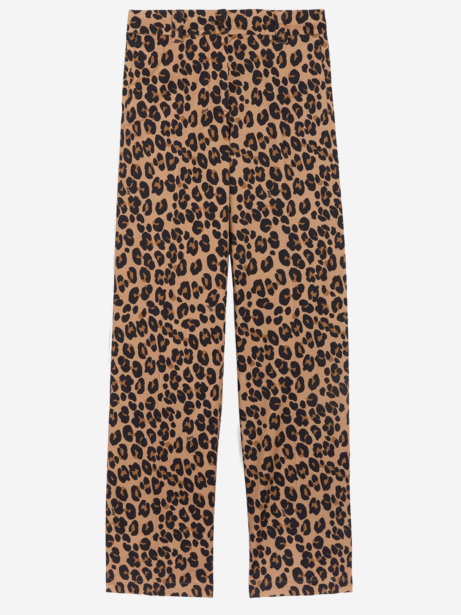 Aspesi Stretch Cotton Pants With Leopard Print