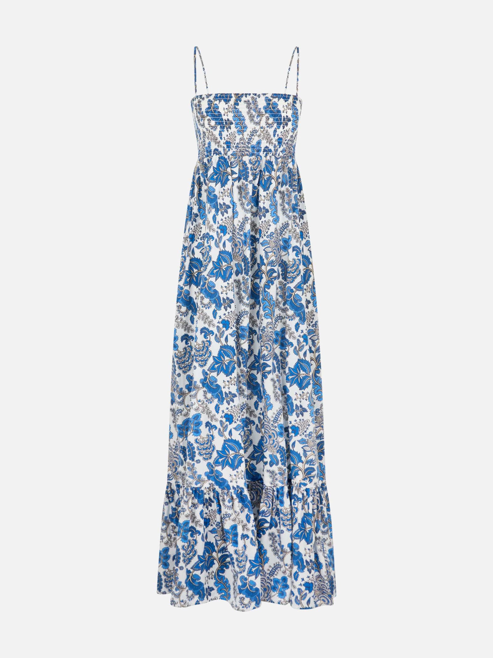 Shop Mc2 Saint Barth Woman Cotton Dress Jemma With Smocked Embroidery In White