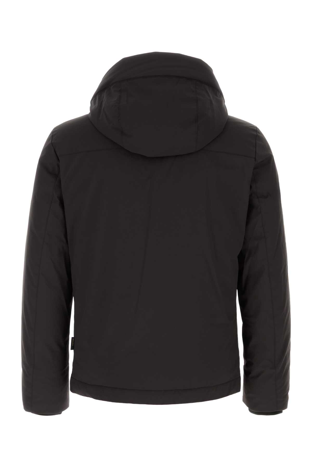Woolrich Black Stretch Nylon Down Jacket In Black