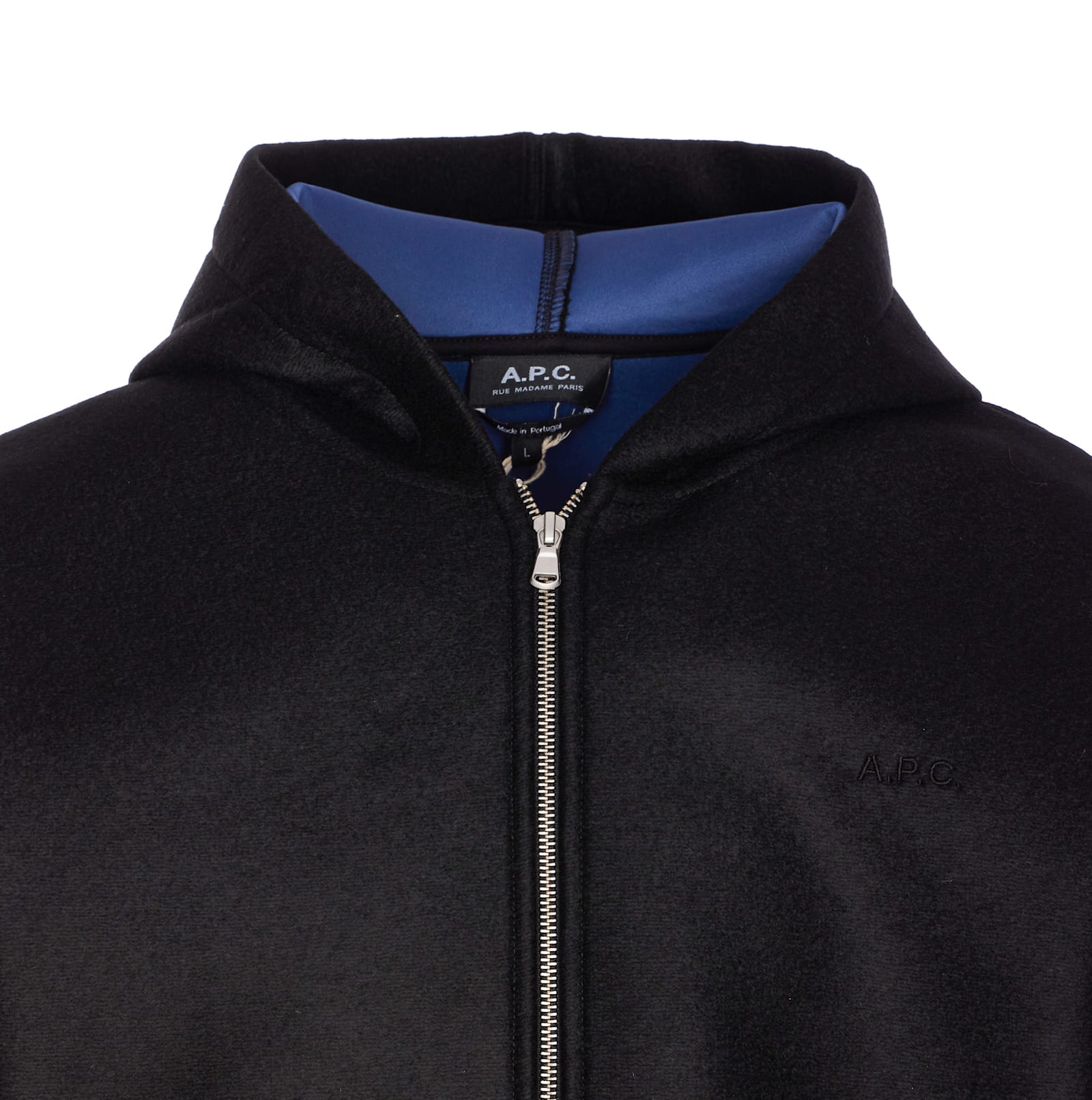 Apc Long Sleeve Hooded Sweater With Embroidered Logo In Black