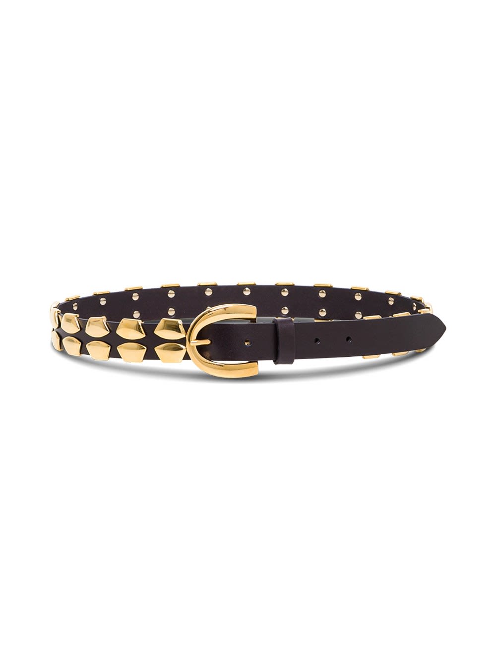 Alberta Ferretti Leather Belt With Gold-colored Studs Detail