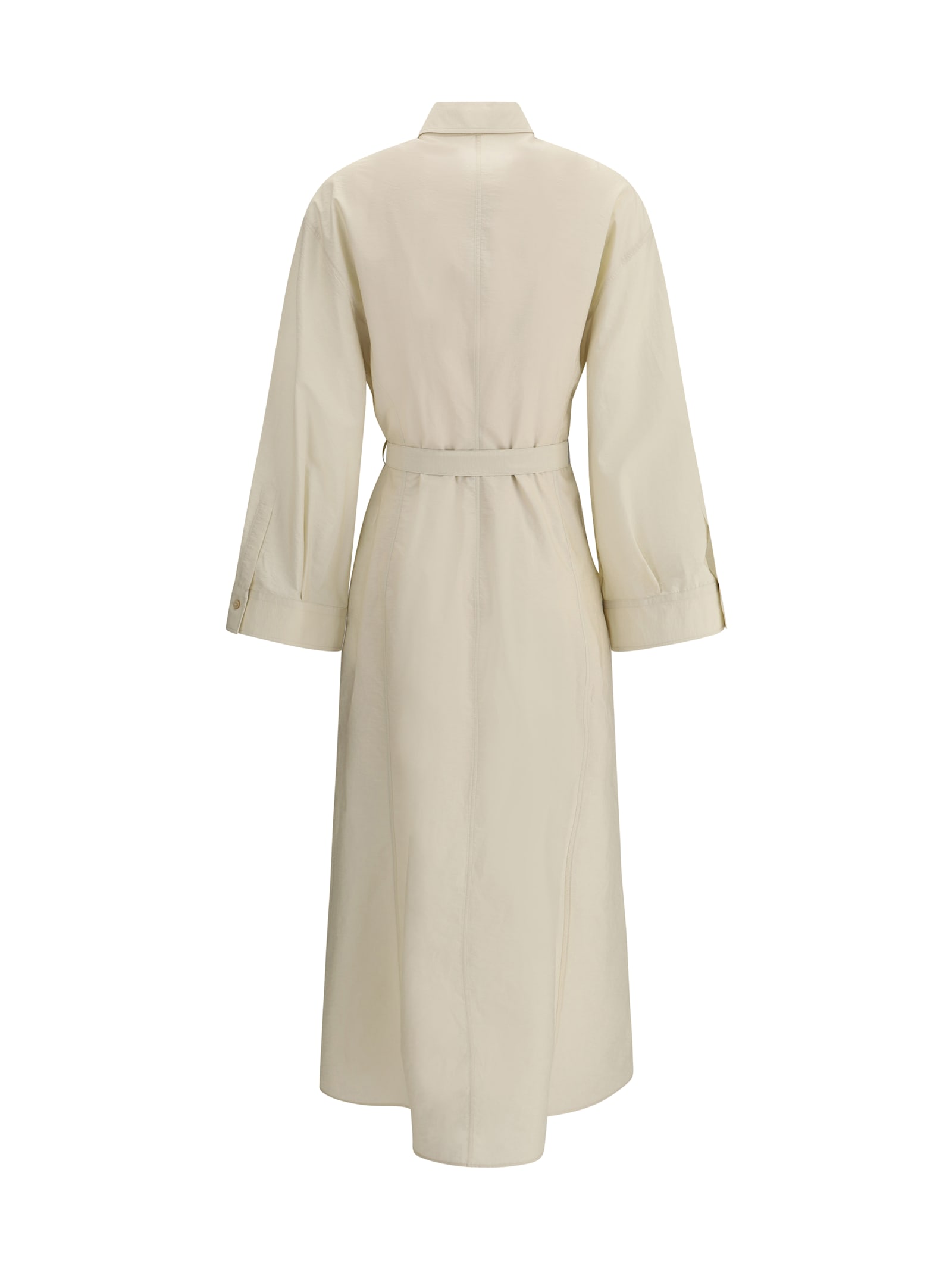 Brunello Cucinelli Women Cotton Long Dress In Neutral