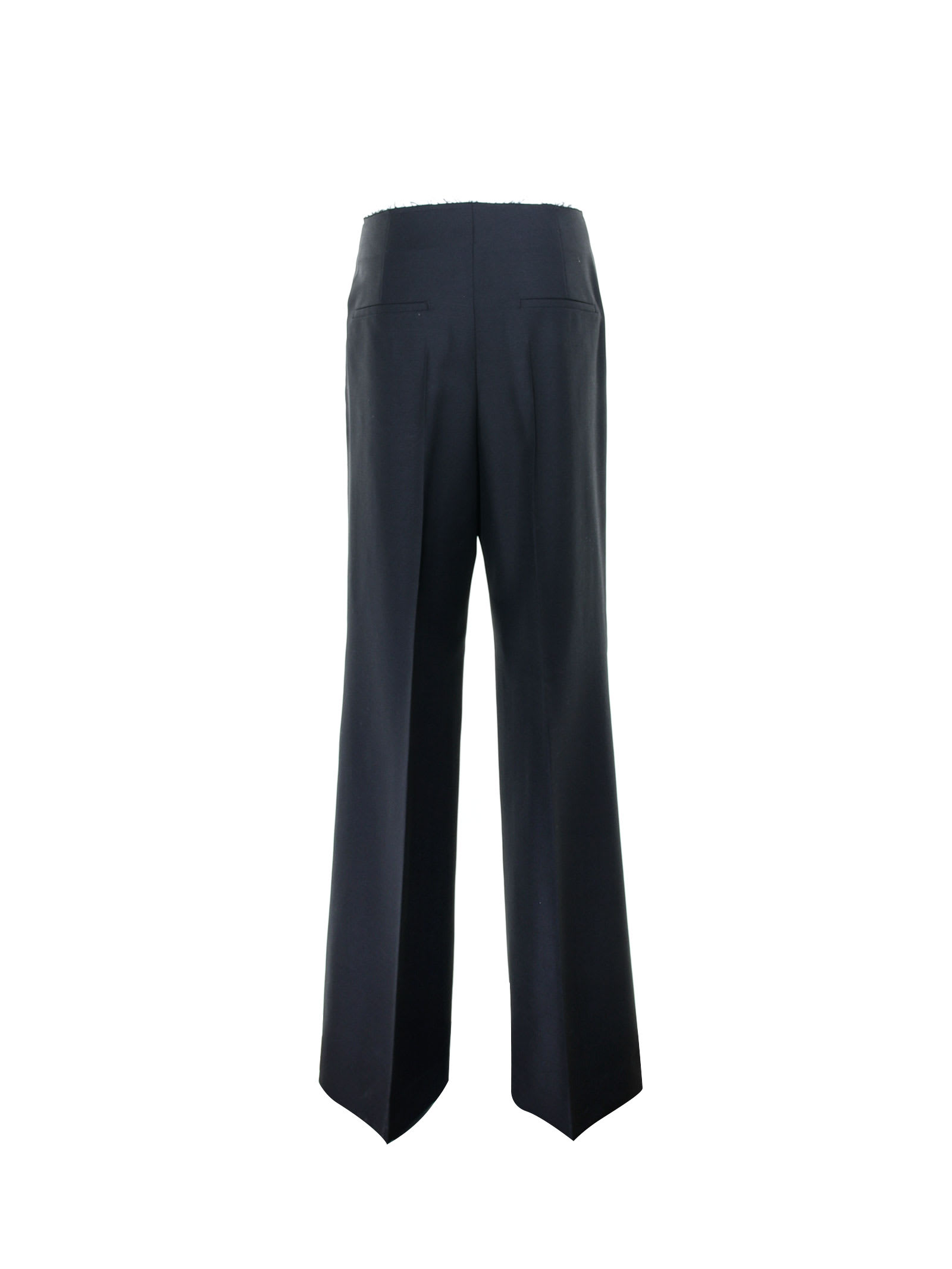 Shop Givenchy Flared Trousers With Pleats In Black