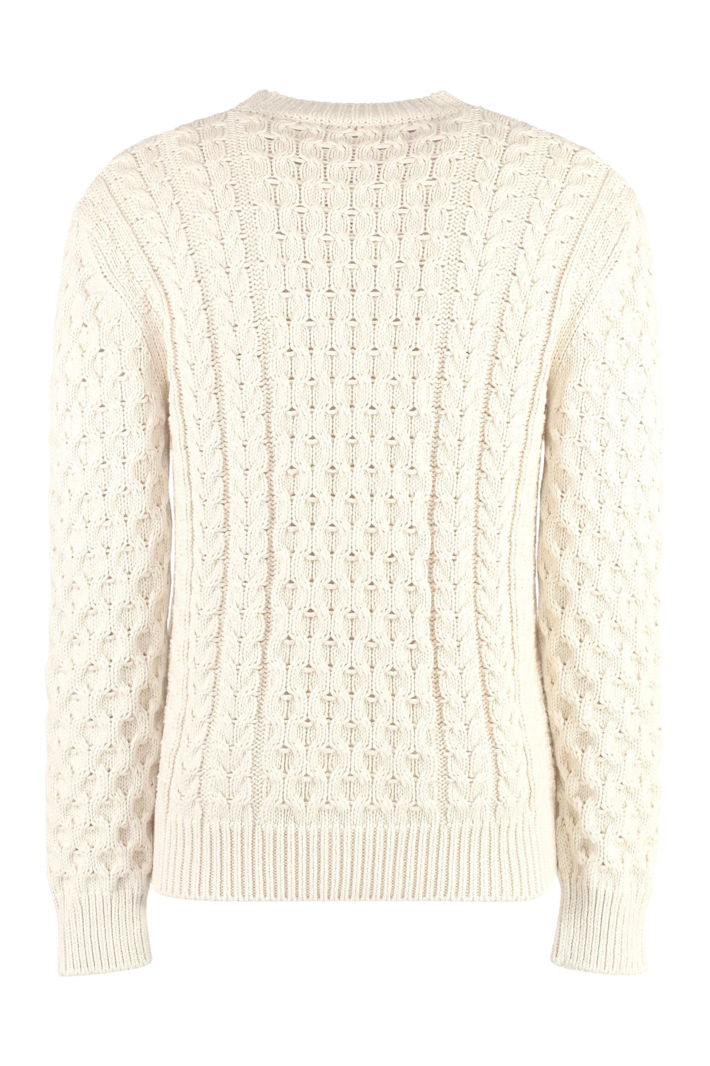 Shop Givenchy Cotton Crew-neck Sweater In Ecru