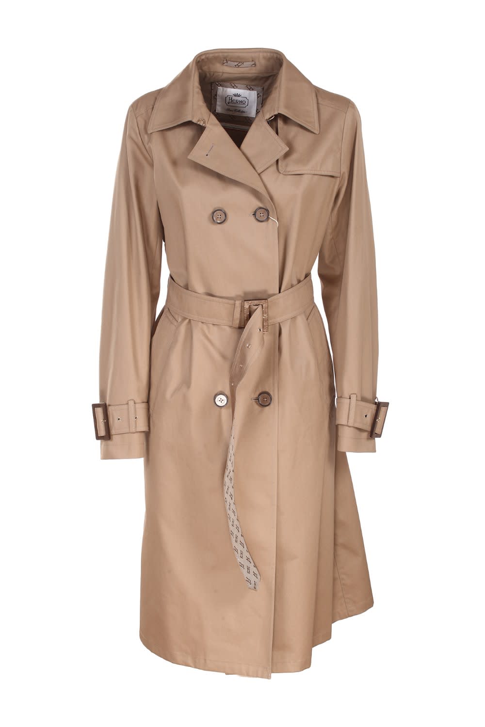 Shop Herno Trench In Sabbia