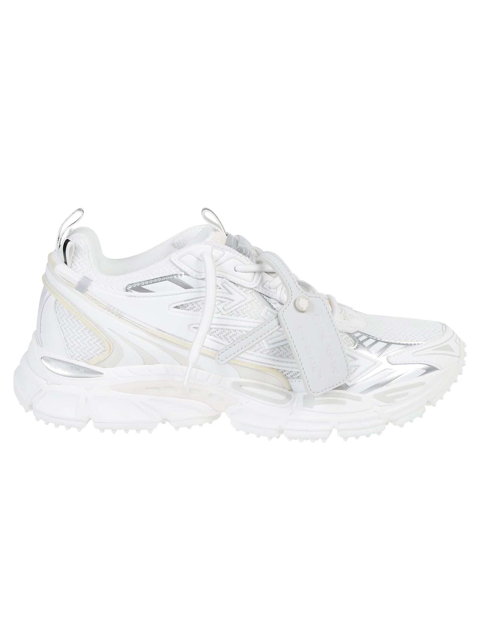 Off-white Ow Be Right White Low Top Sneakers With Zip-tie Detail In Mesh And Leather Man In White