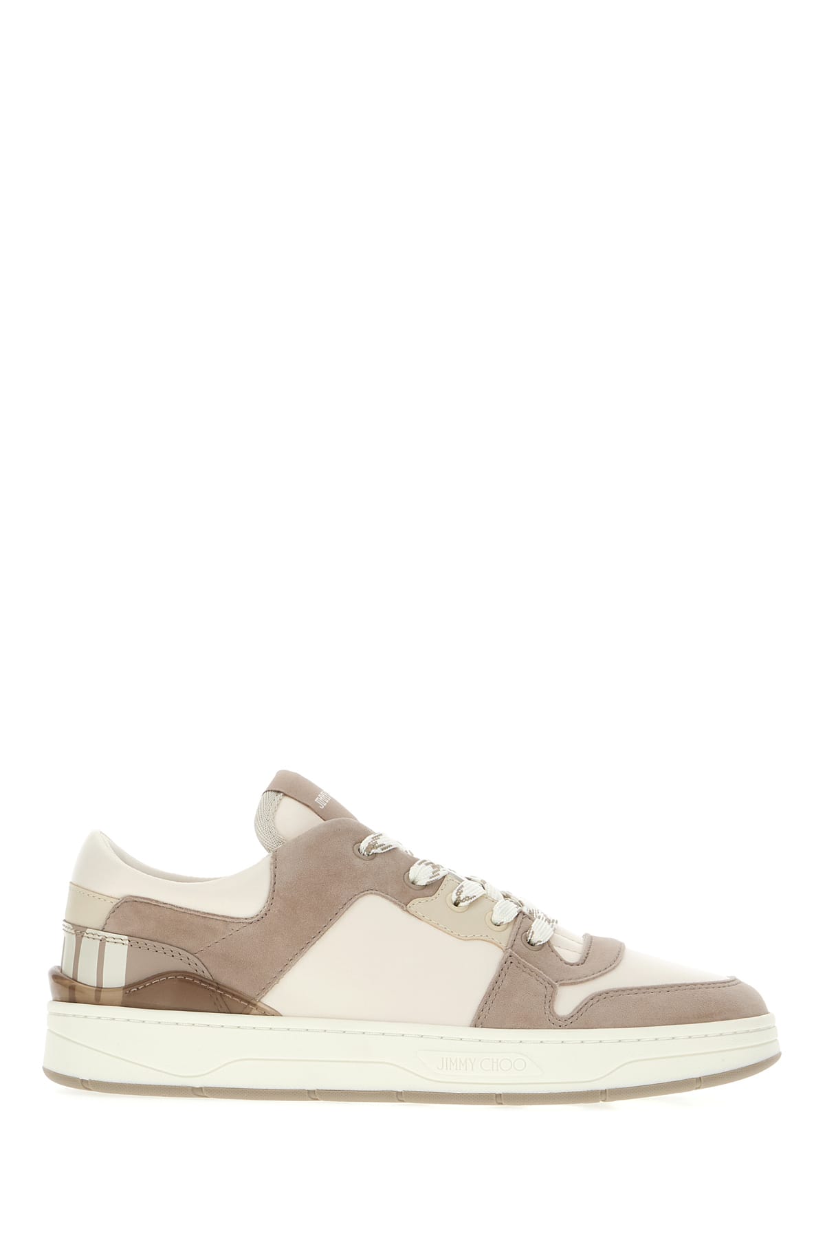 Jimmy Choo Multicolor Leather And Suede Florent/m Sneakers In Xtaupemix