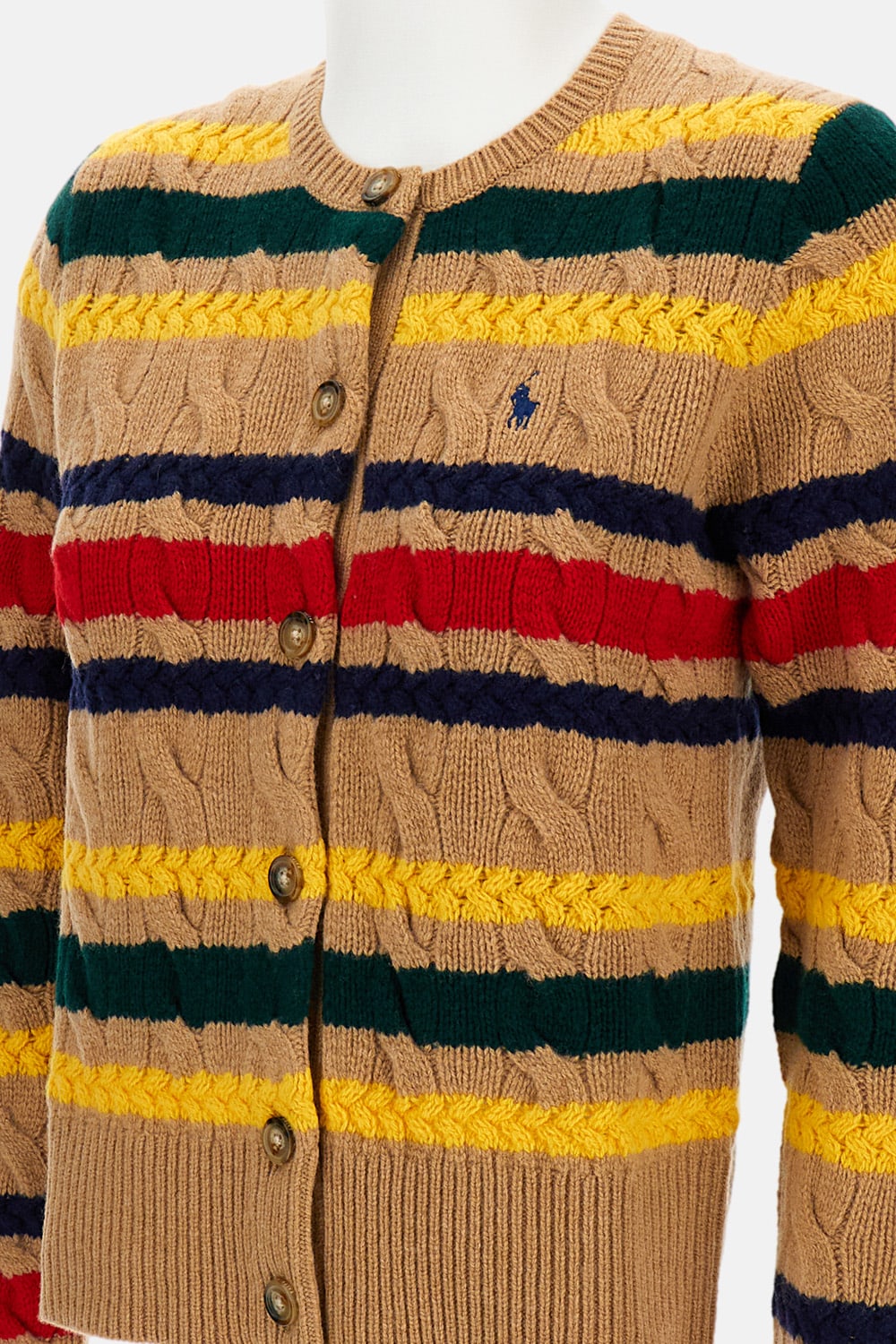 Polo Ralph Lauren Striped Cardigan In Neutral