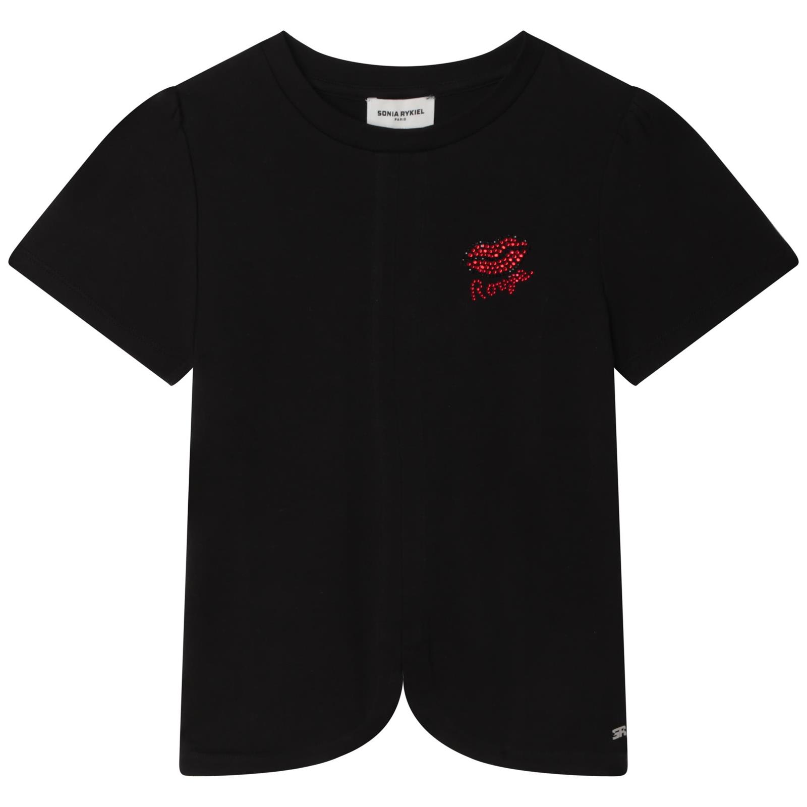 Sonia Rykiel Kids' T-shirt With Decoration In Black