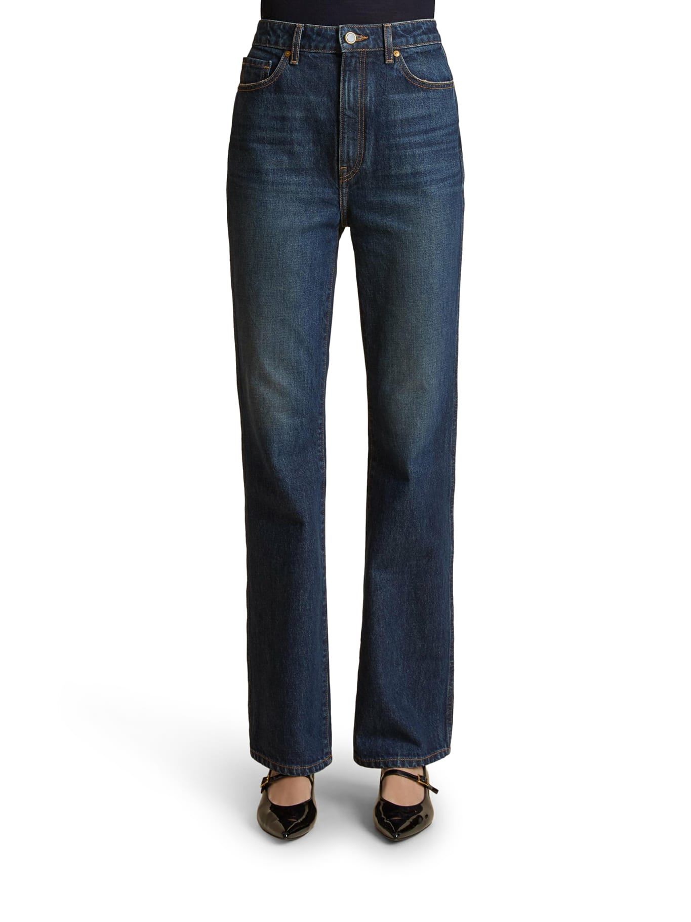Khaite Navy Danielle Stretch Jeans In Blue