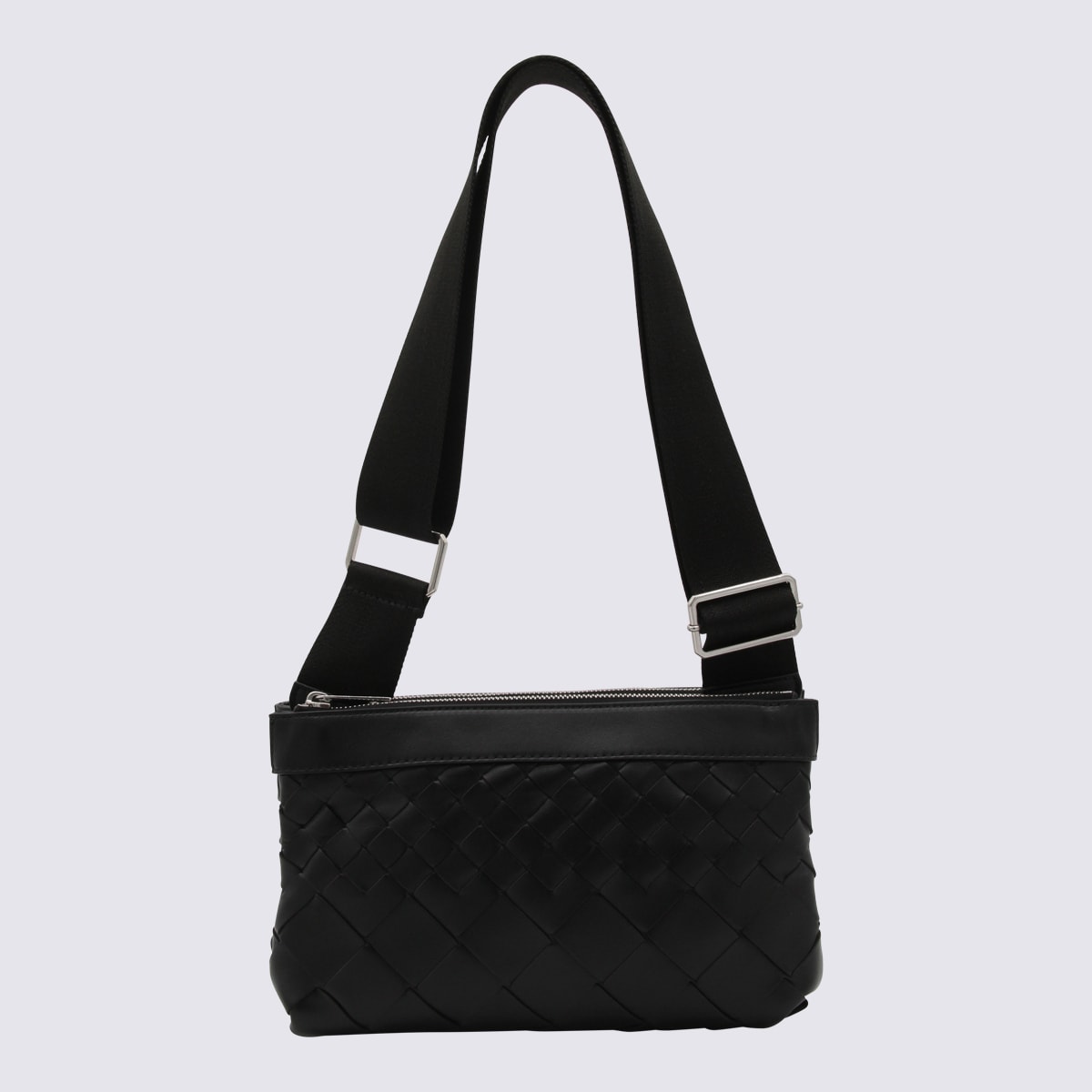 Shop Bottega Veneta Black Leather Messenger Bag