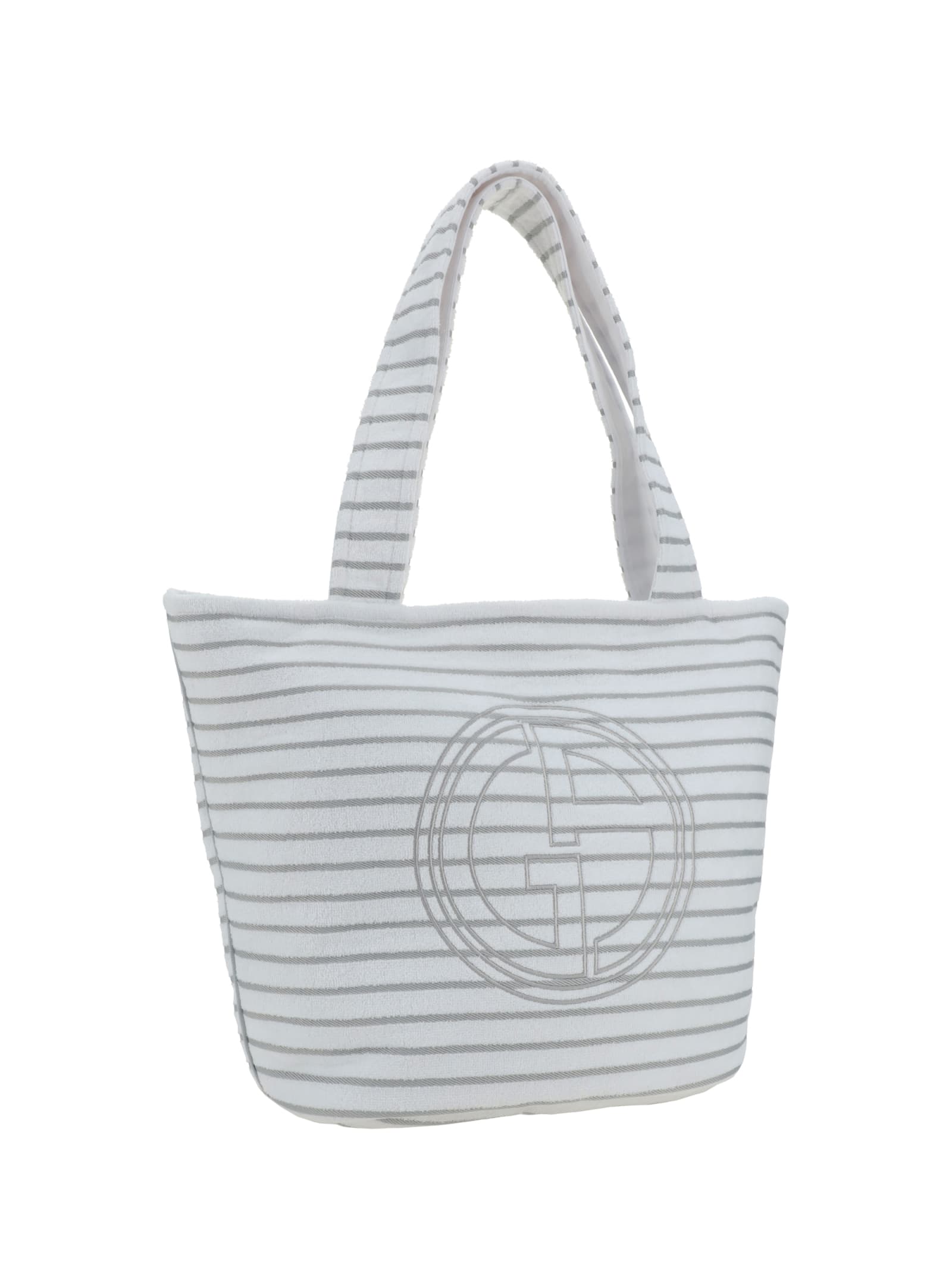Shop Giorgio Armani Shoulder Bag In Brilliant White
