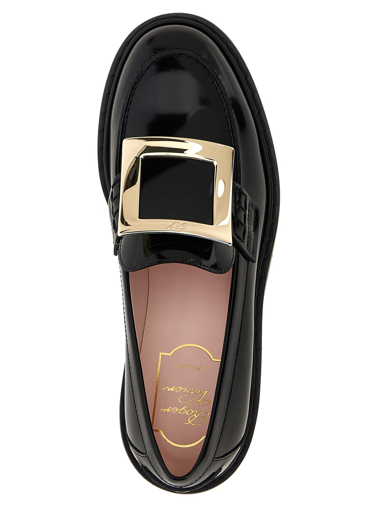 Shop Roger Vivier Viv Rangers Loafers In Black