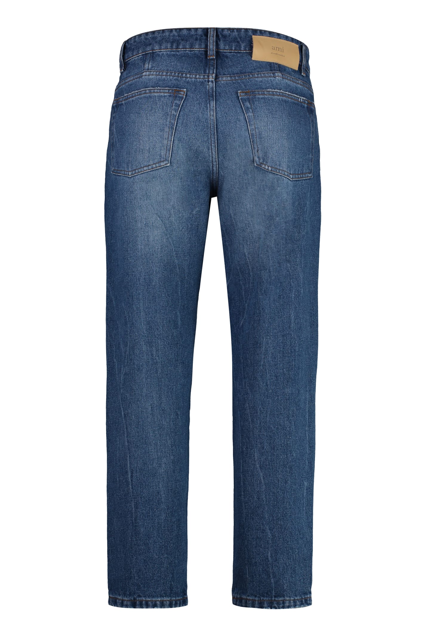 Shop Ami Alexandre Mattiussi Tapered Fit Jeans In Denim