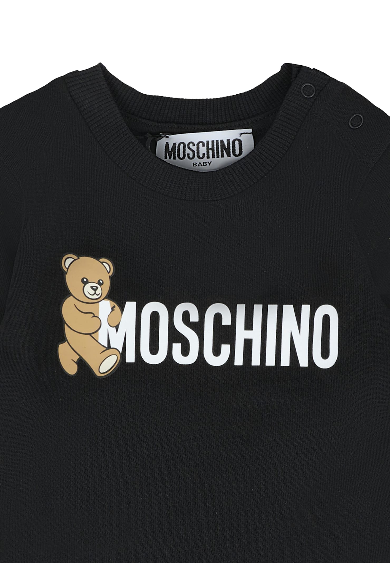 Moschino Black T-shirt For Babykids With Teddy Bear In Black