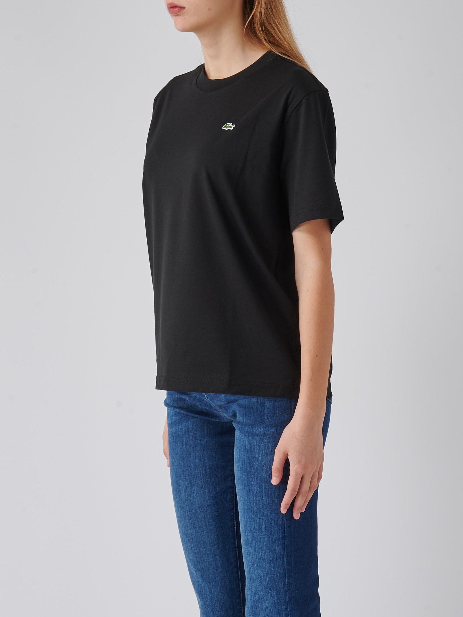 Shop Lacoste Cotton T-shirt In Nero