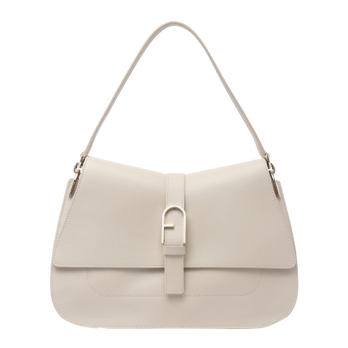 Shop Furla Large  Flow Shoulder Bag In White