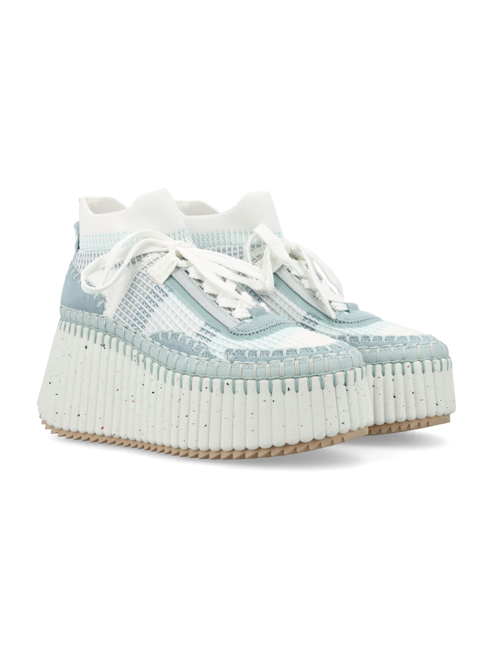 Shop Chloé Nama Wedge Sneaker In Delicate Blue