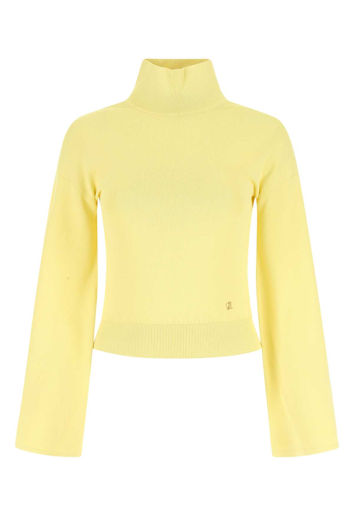 Pastel Yellow Stretch Viscose Blend Sweater