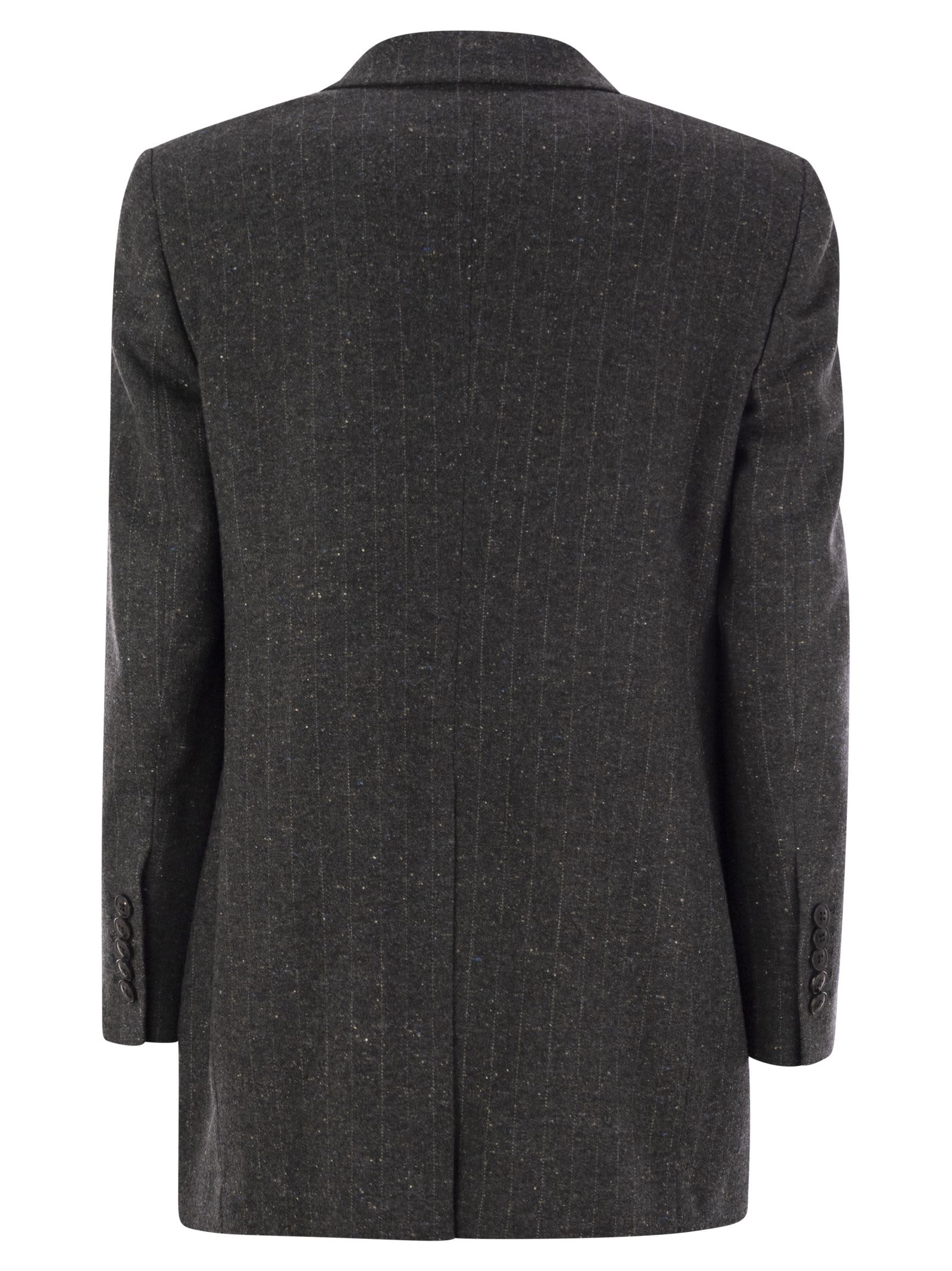 Saulina Milano Antonia - Single-breasted Jacket In Wool Blend In Grey