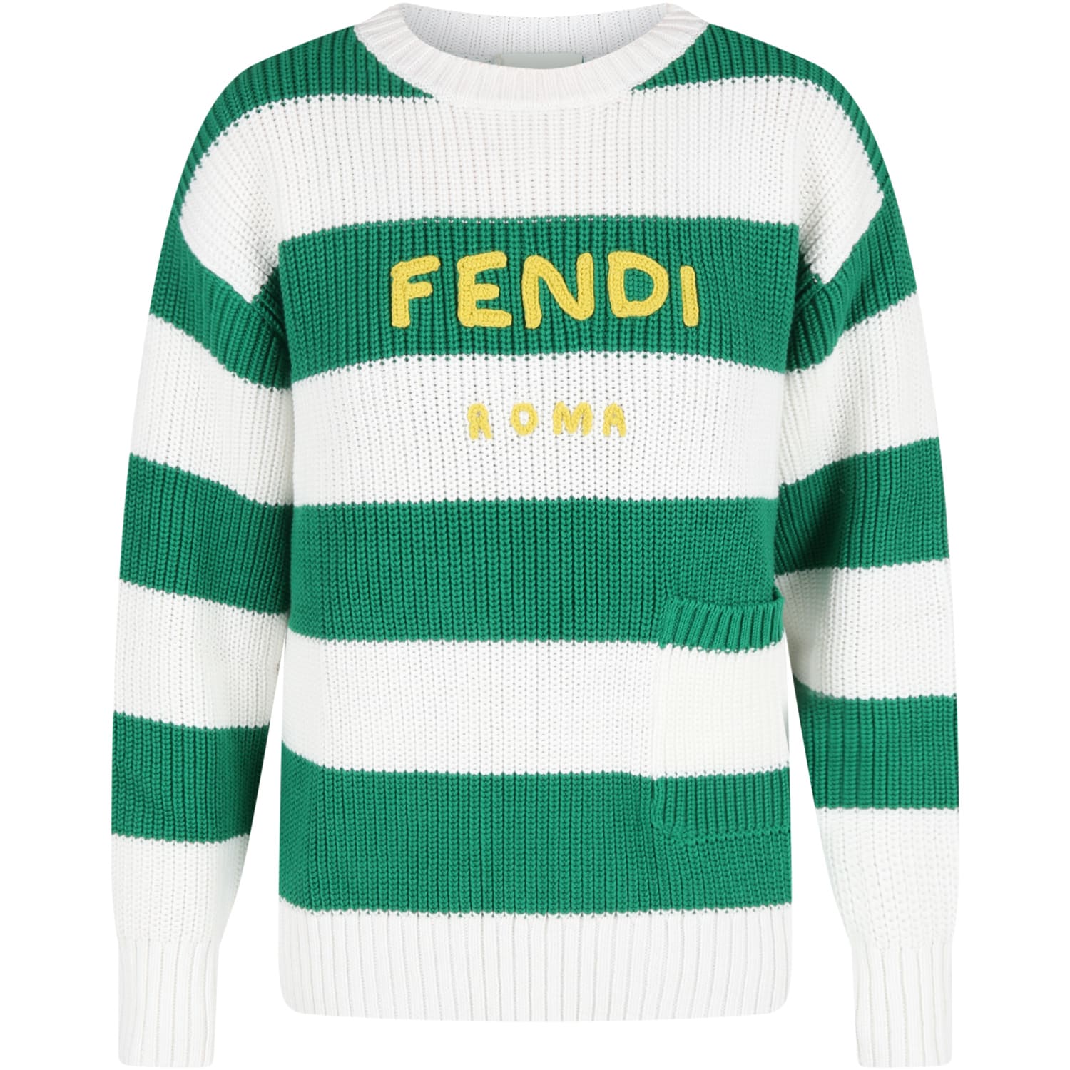 Fendi Multicolor Sweater For Kids With Logo