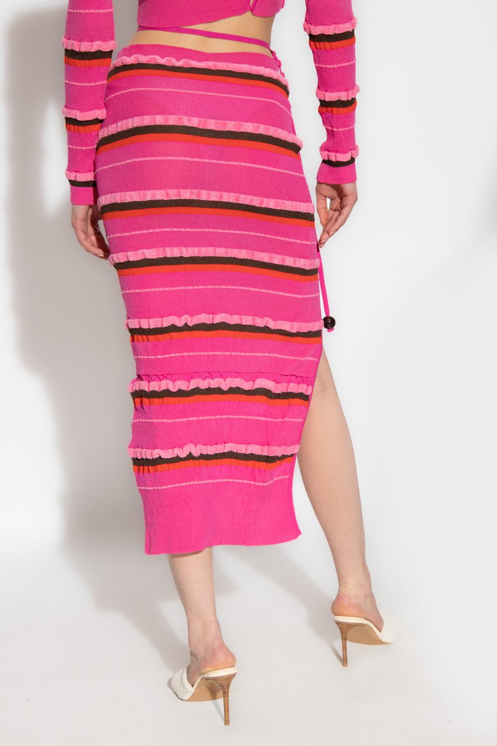 Shop Jacquemus Concha Pencil Skirt In Pink