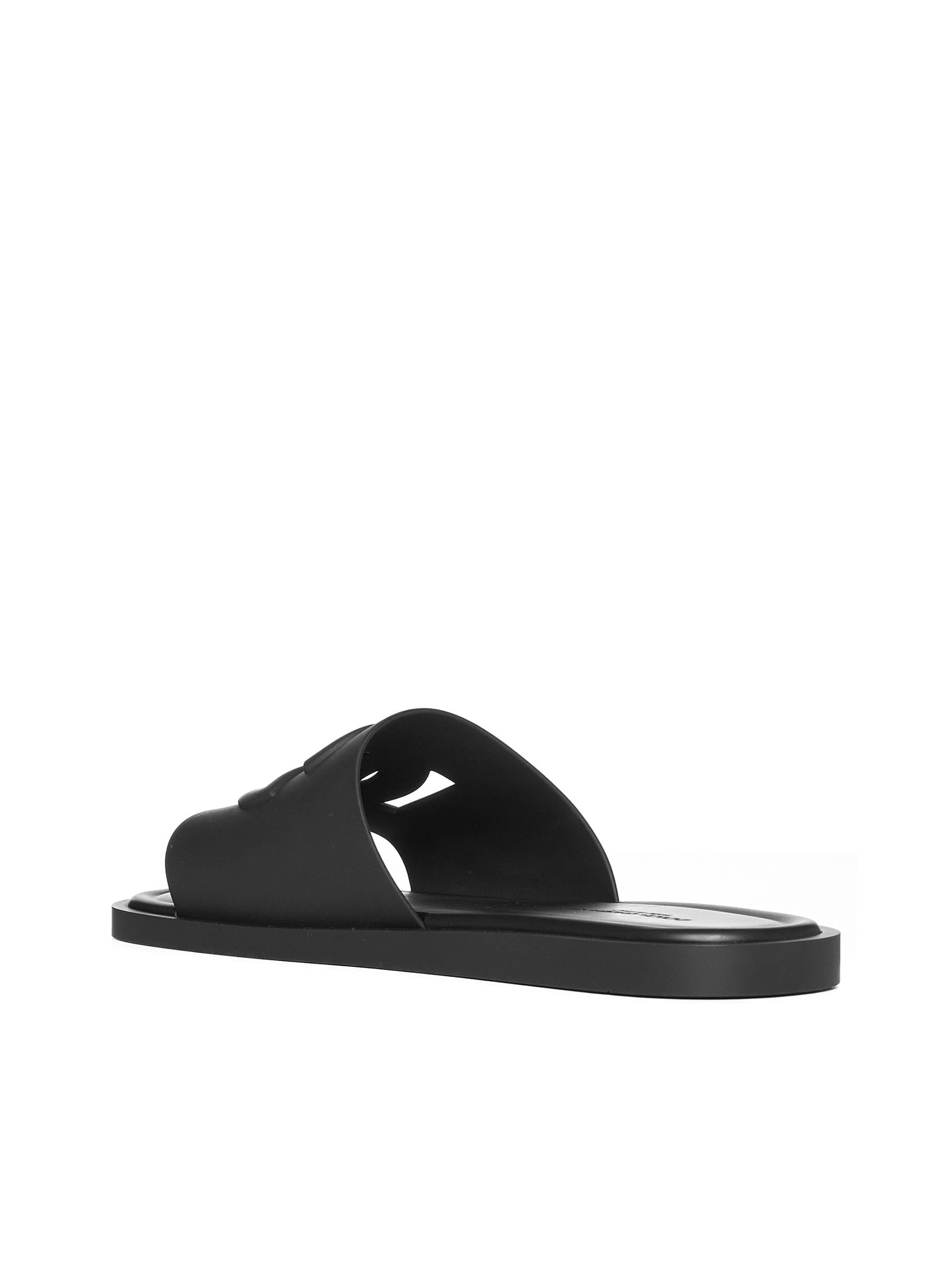 Dolce & Gabbana Sandals Slides With Cut-out Detail In Black