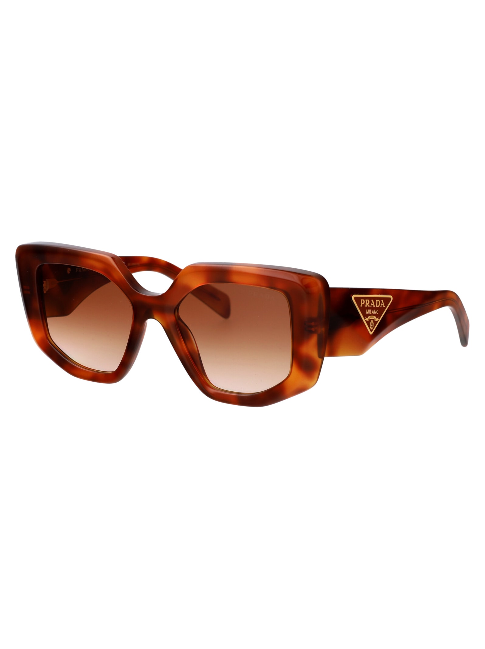 Shop Prada 0pr 14zs Sunglasses In 18r70e Cognac Tortoise