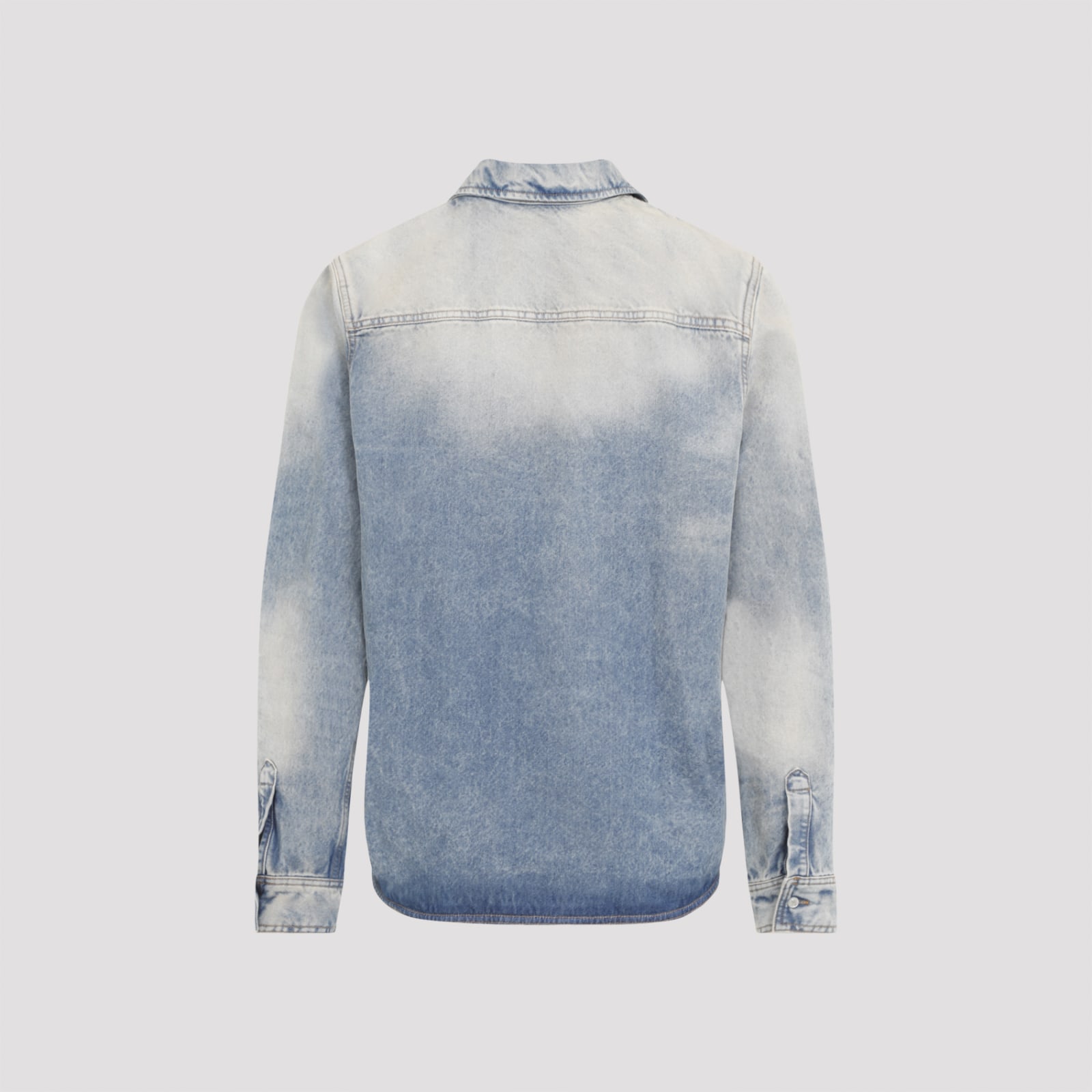 Shop Amiri Ma Quad Interior Long Sleeves Shirt In Antique Indigo