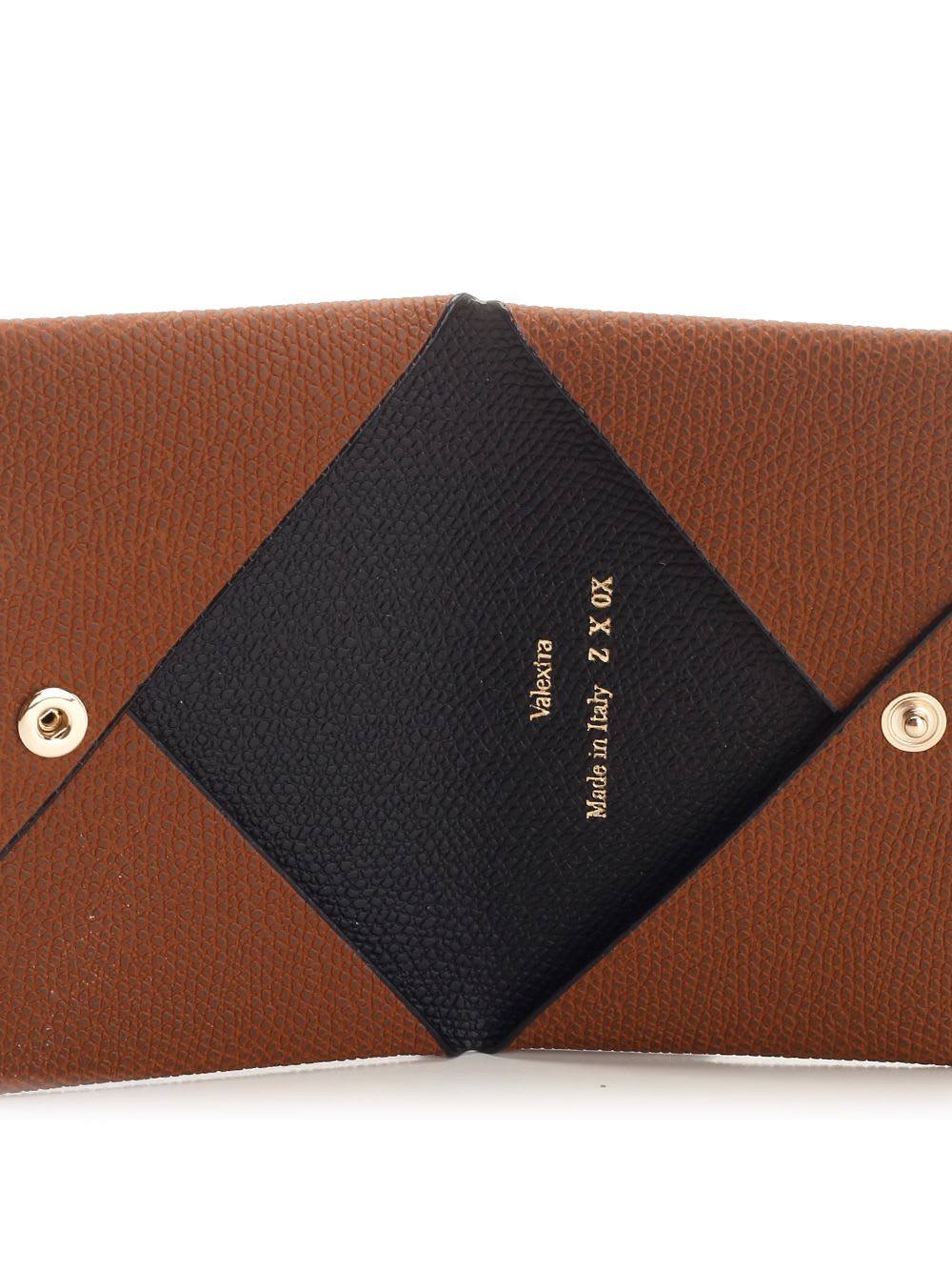 Shop Valextra Card Holder With Button In Brown