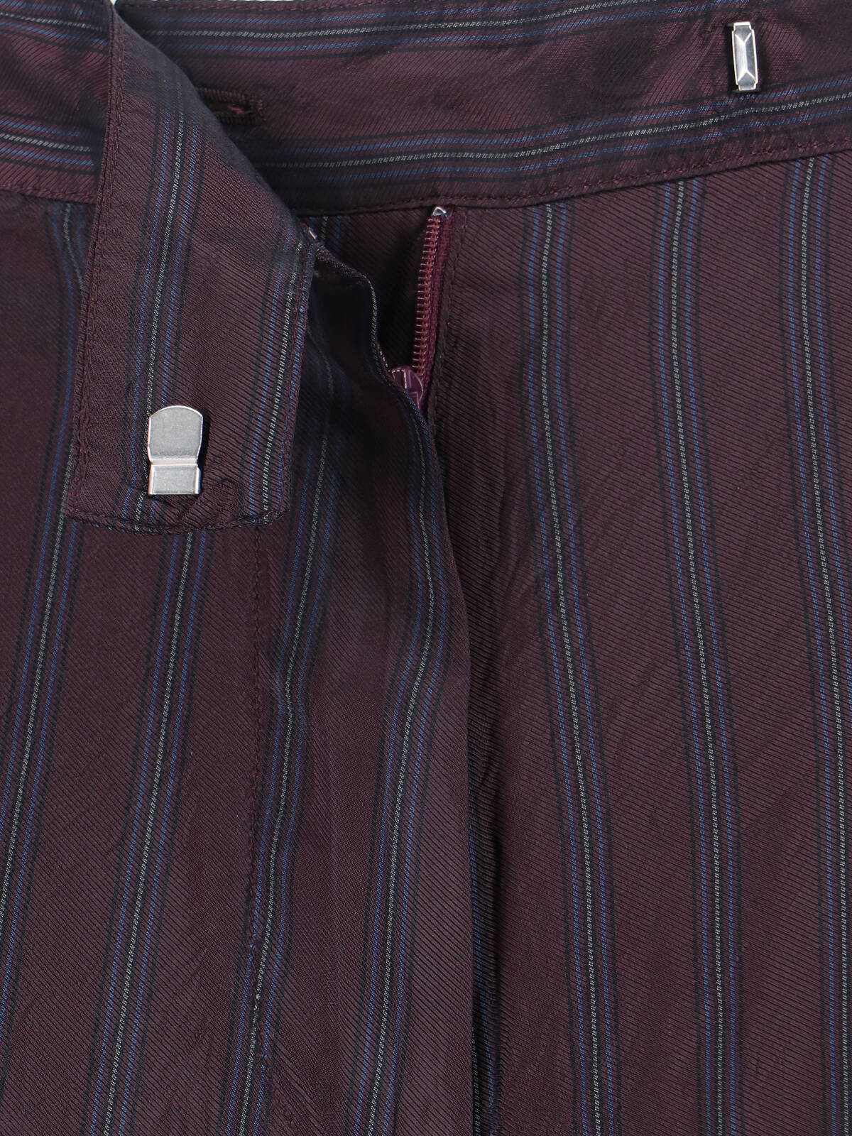 Dries Van Noten High-waisted Wide Leg Trousers With Vertical Stripes In Burgundy