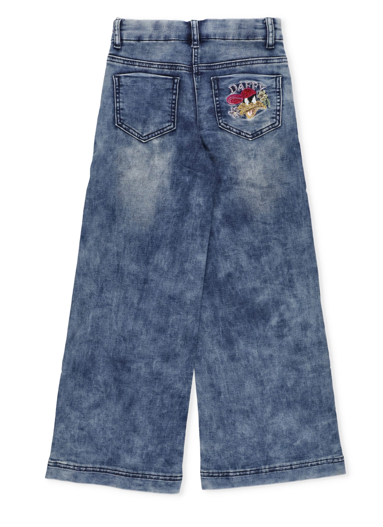 Shop Monnalisa Cotton Jeans In Denim Blue