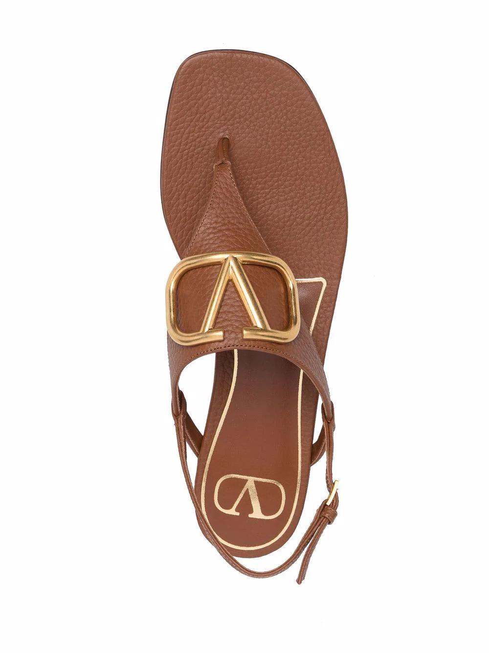 Shop Valentino Vlogo Signature Flat Sandals