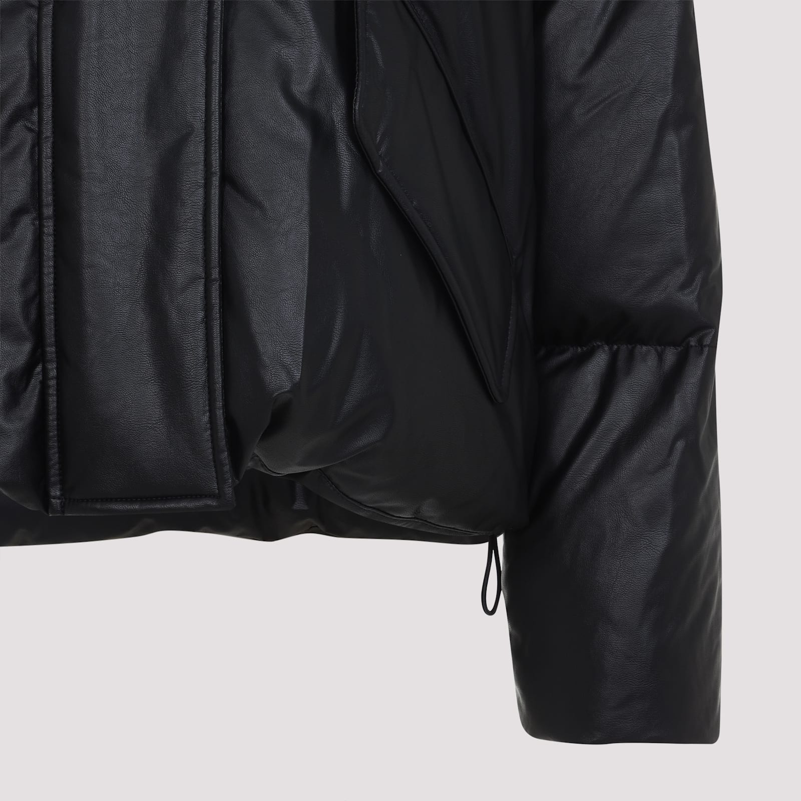Mm6 Maison Margiela Pleather Puffer Jacket In Black
