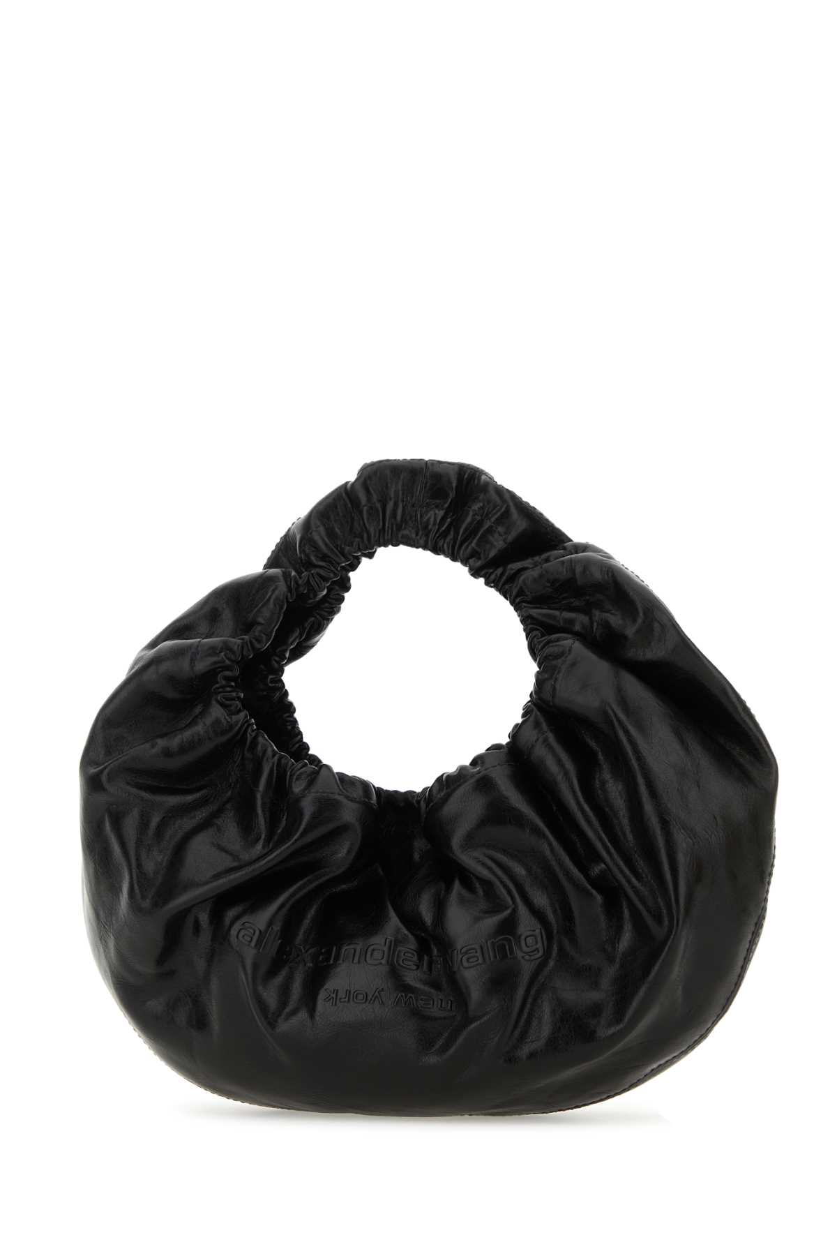 Shop Alexander Wang Black Leather Small Crescent Handbag