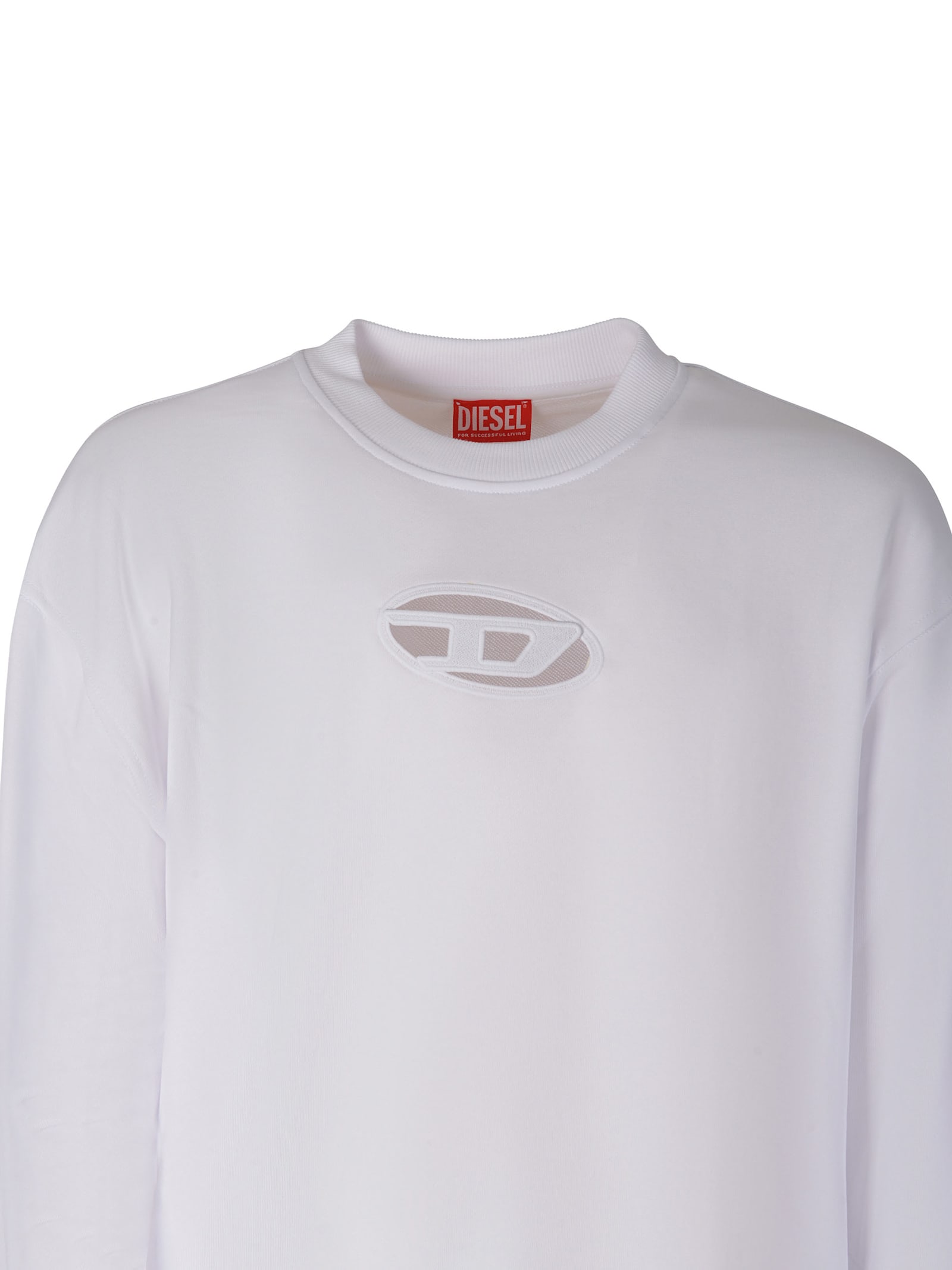 Shop Diesel Sweatshirt  S-boxt-od Made Of Cotton In White