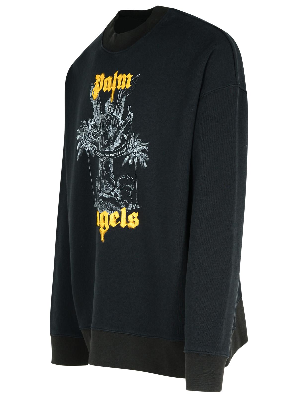 Shop Palm Angels Palms Pencil Black Cotton Sweatshirt