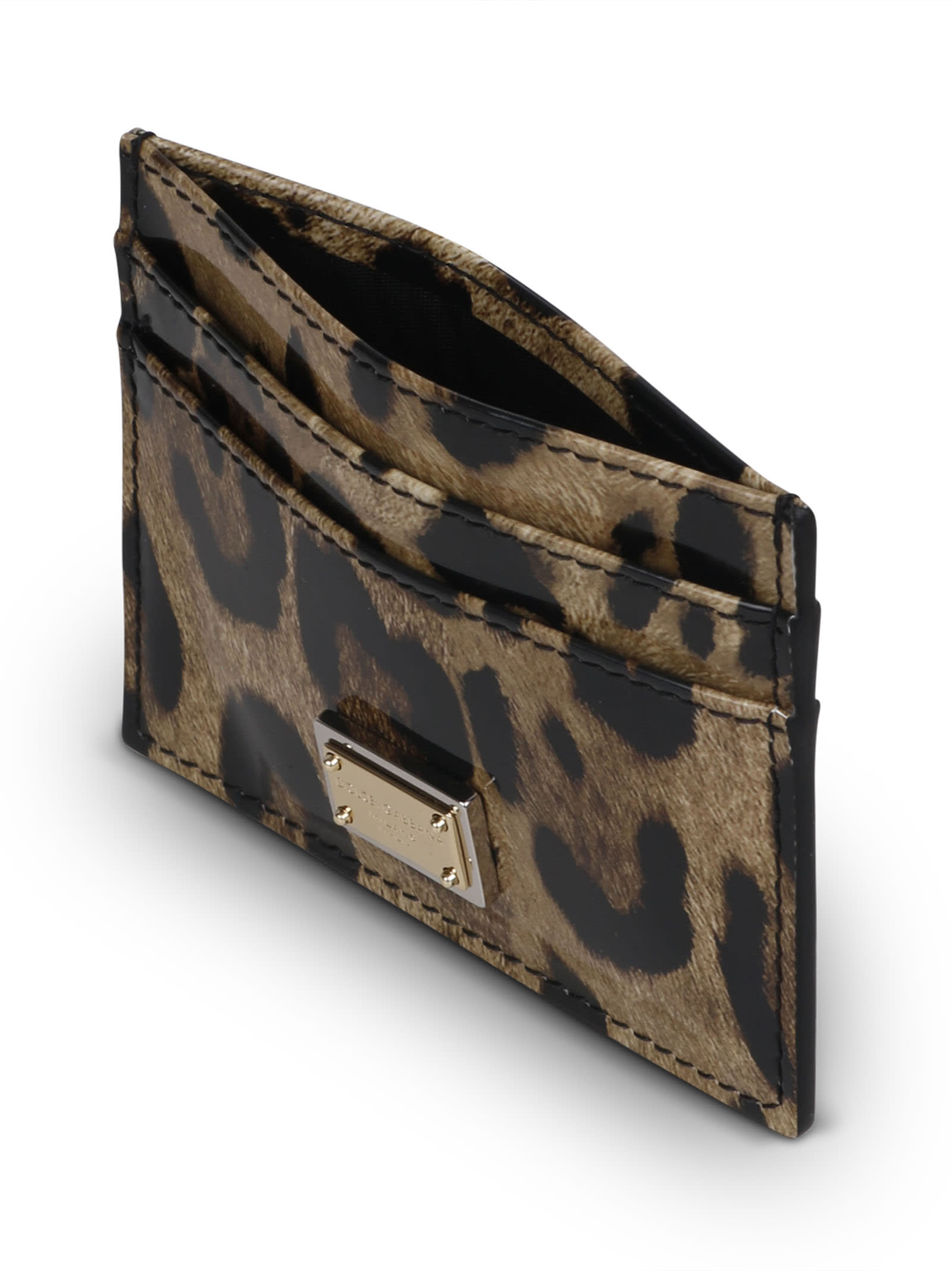 Shop Dolce & Gabbana Leopard-print Card Holder