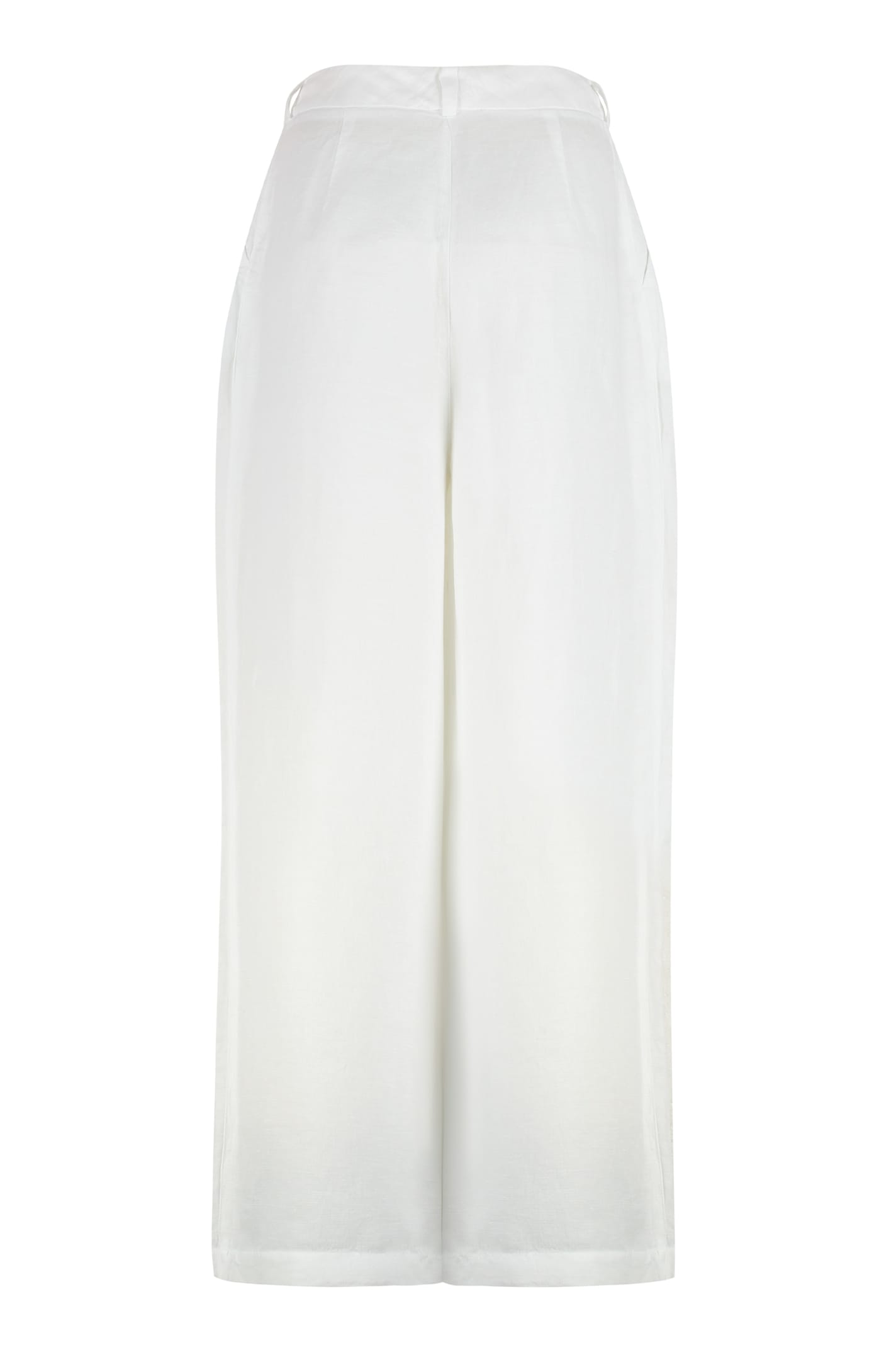 120% LINO LINEN WIDE LEG TROUSERS