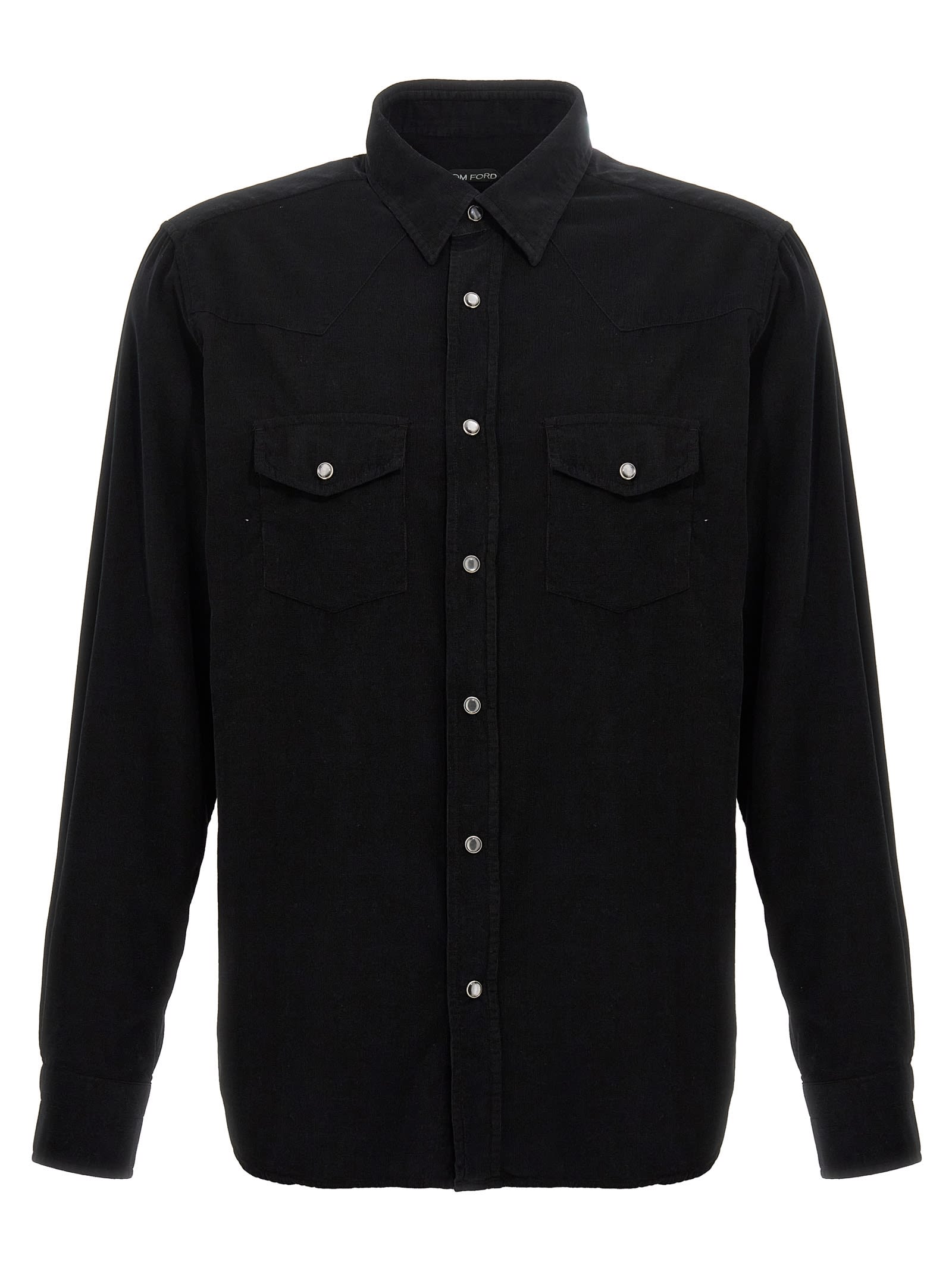 Shop Tom Ford Corduroy Shirt In Black