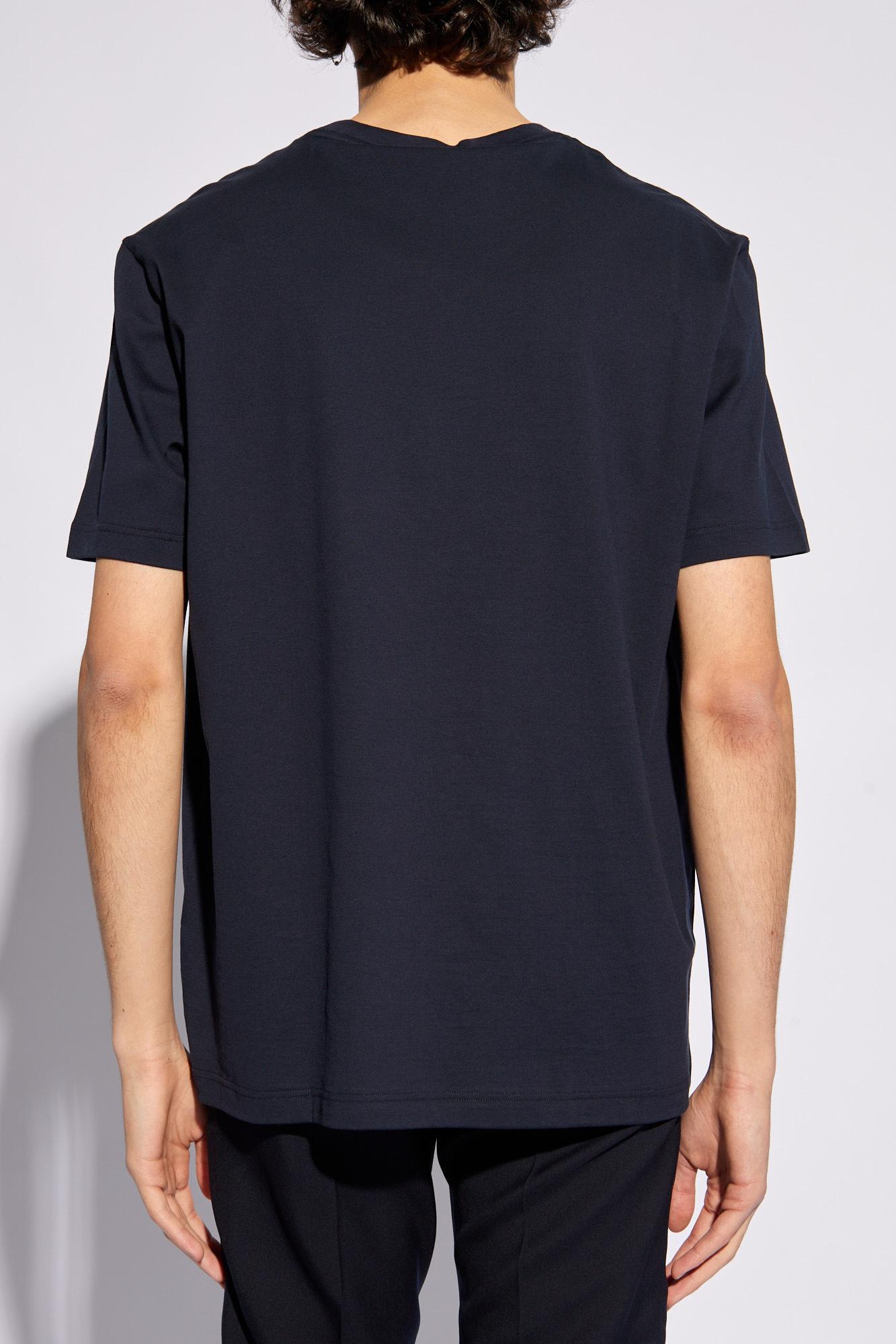 Shop Brioni Cotton T-shirt In Navy