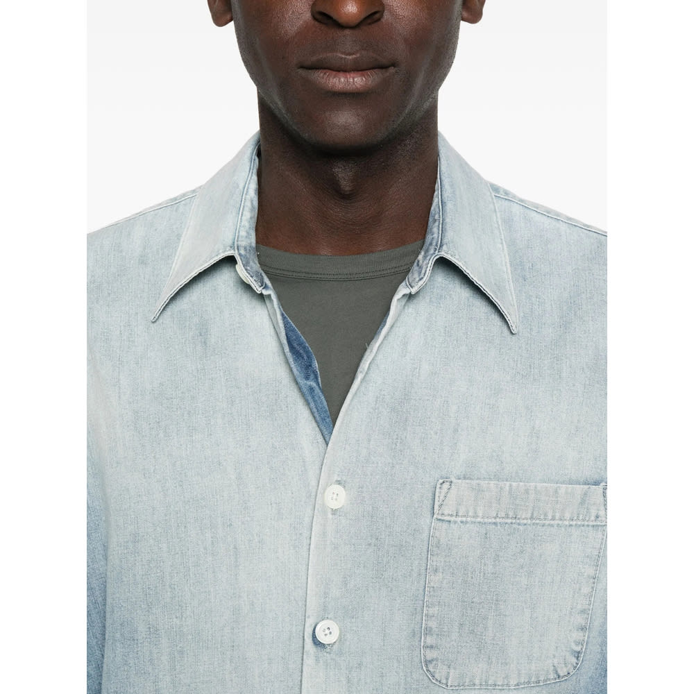 Our Legacy Long Sleeve Shirt With Chest Pocket Design In Blue